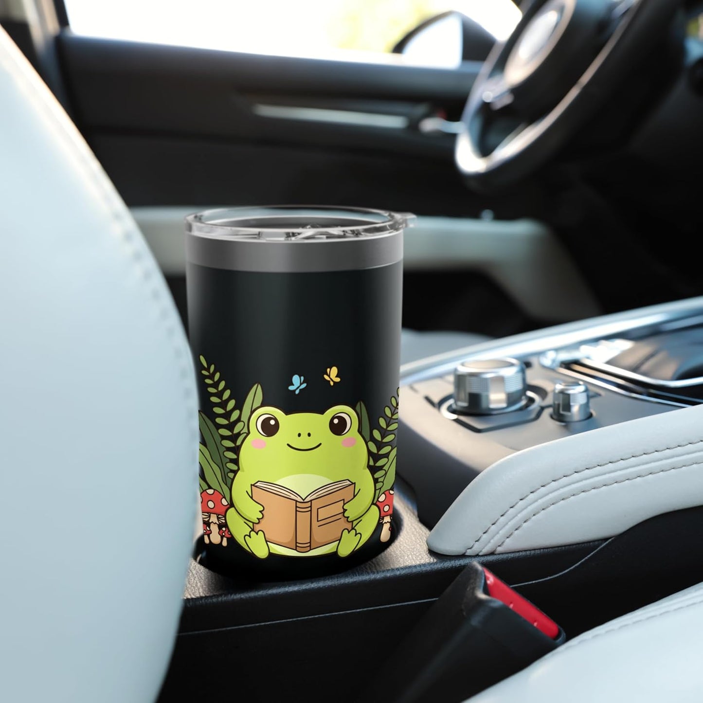 Reading Frog Cute Book Lover Kids Girls Cute Frog Reading Stainless Steel Insulated Tumbler