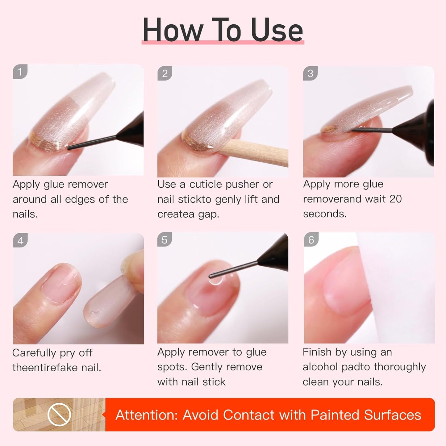 Curvlife 20ml Pinpoint Nail Glue Remover for Press on, Multi-Functional Remover for Nails Tips, Gentle Glue Remover for Gel x Nails, Non-Acetone Nail Polish Remover