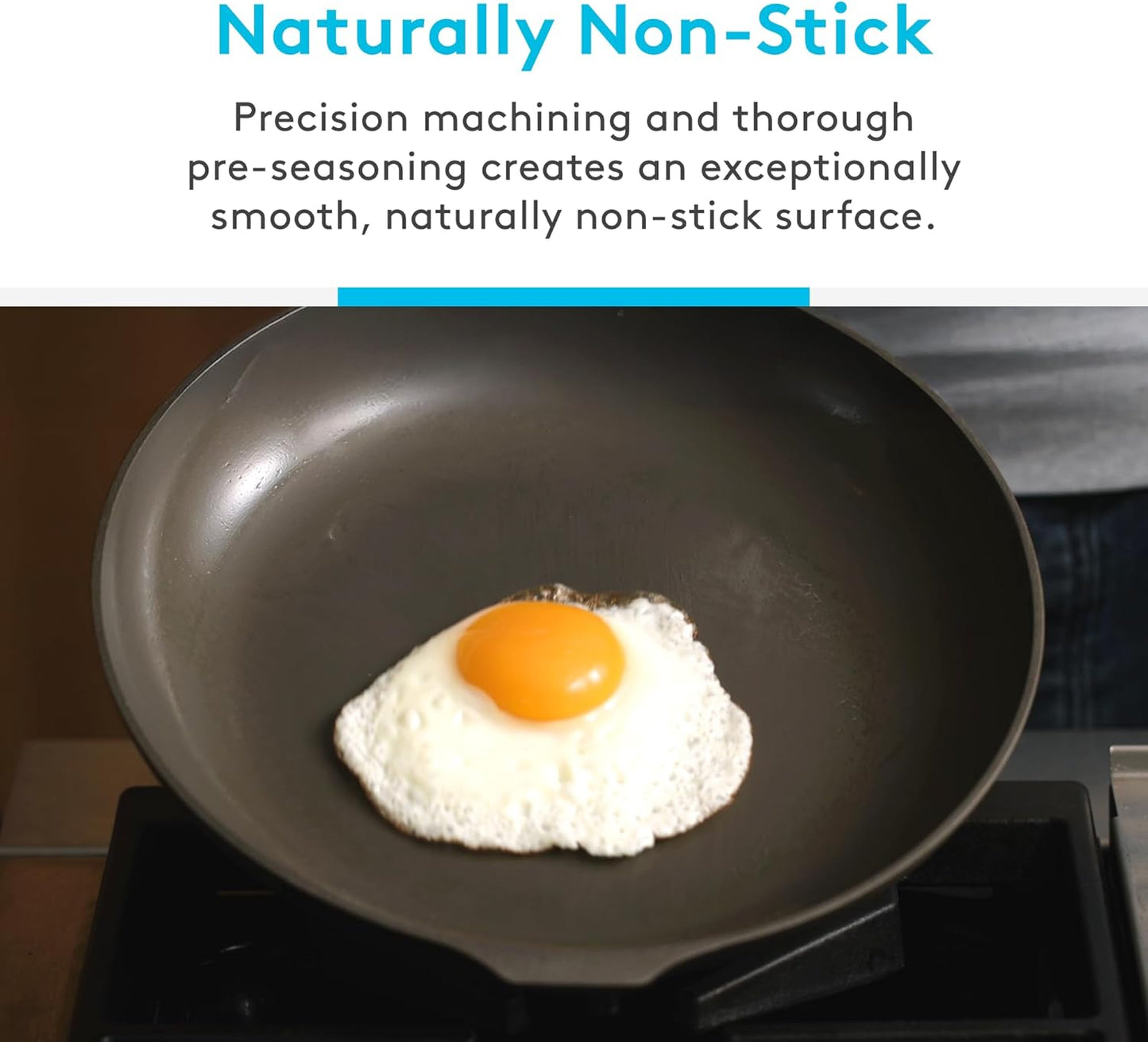 Chef Skillet - Lighter, Smoother, Naturally Nonstick, Preseasoned, Oven Safe, Cast Iron Skillet (Prepd Chef Skillet (8" + 10" Set))