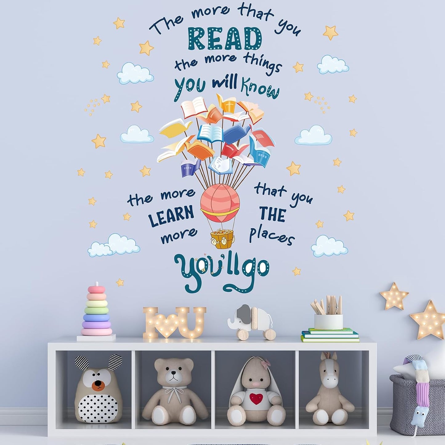 Reading Corner Wall Decals for Classroom – Preschool Classroom Decor, Library Wall Art, Motivational Kids Wall Stickers, Educational Reading Corner Decor