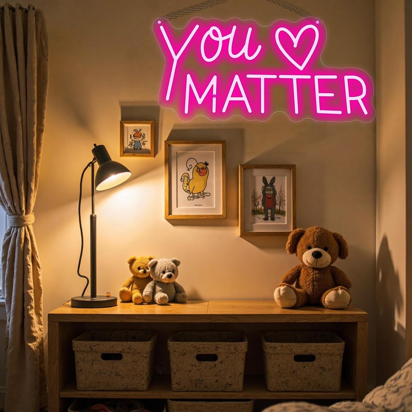 You Matter Neon Sign - Motivational LED Wall Decor, Bedroom Light, Positive Quote Sign for Office, Wedding, Classroom, Birthday, Girls Party, Therapy Room, Gift for her, Bar Pub Club Nursery Hanging