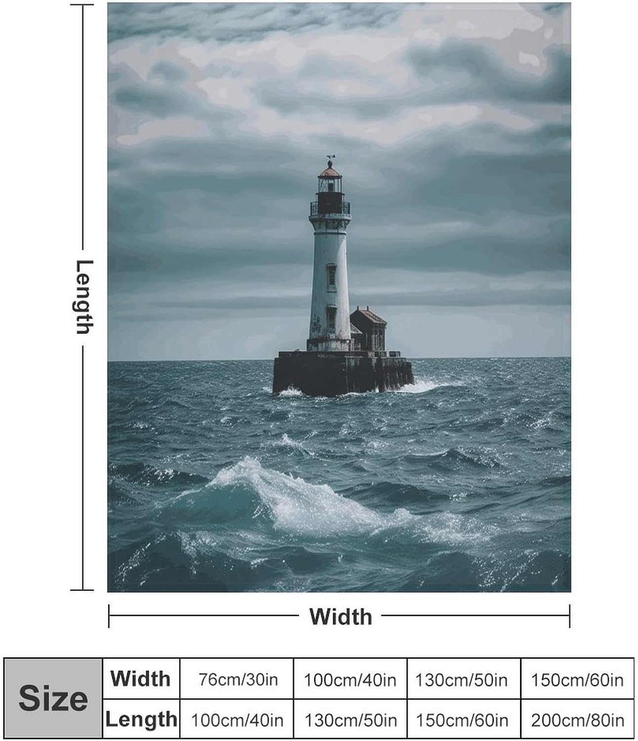 Lighthouse Ocean Throw Blanket for Couch Super Soft Warm Lightweight Throw Blankets Cozy Flannel Bed Blanket Cute Decorative Blankets for All Seasons Home Decor Gift 60"*80"（150 * 200cm）