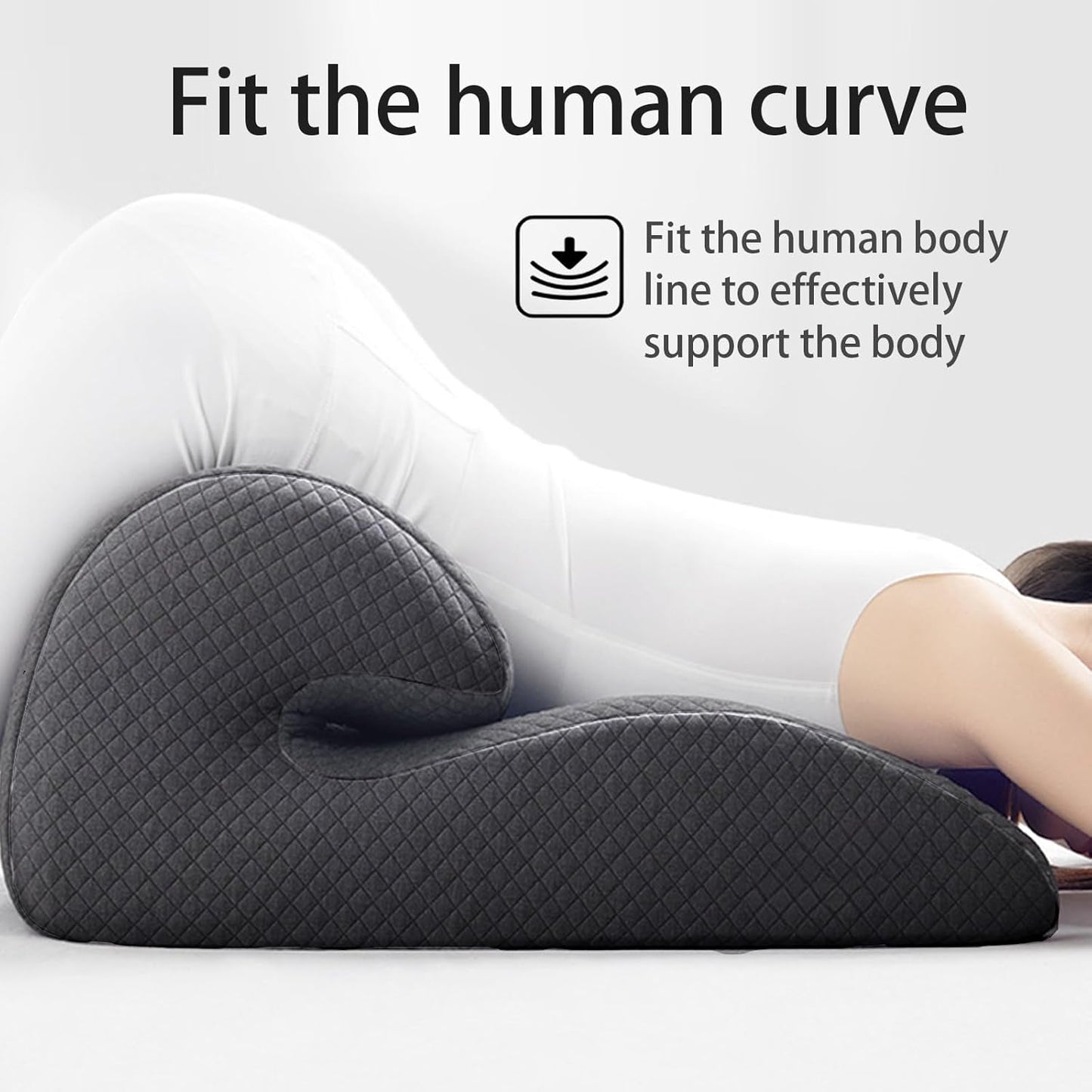Natural Latex Wedge Pillow for Adults & Couples, Ergonomic Multi-Position Support for Back Pain Relief, Pregnancy Comfort, Acid Reflux & Side-Lying Relaxation, Removable Cotton Cover-Dark Gray