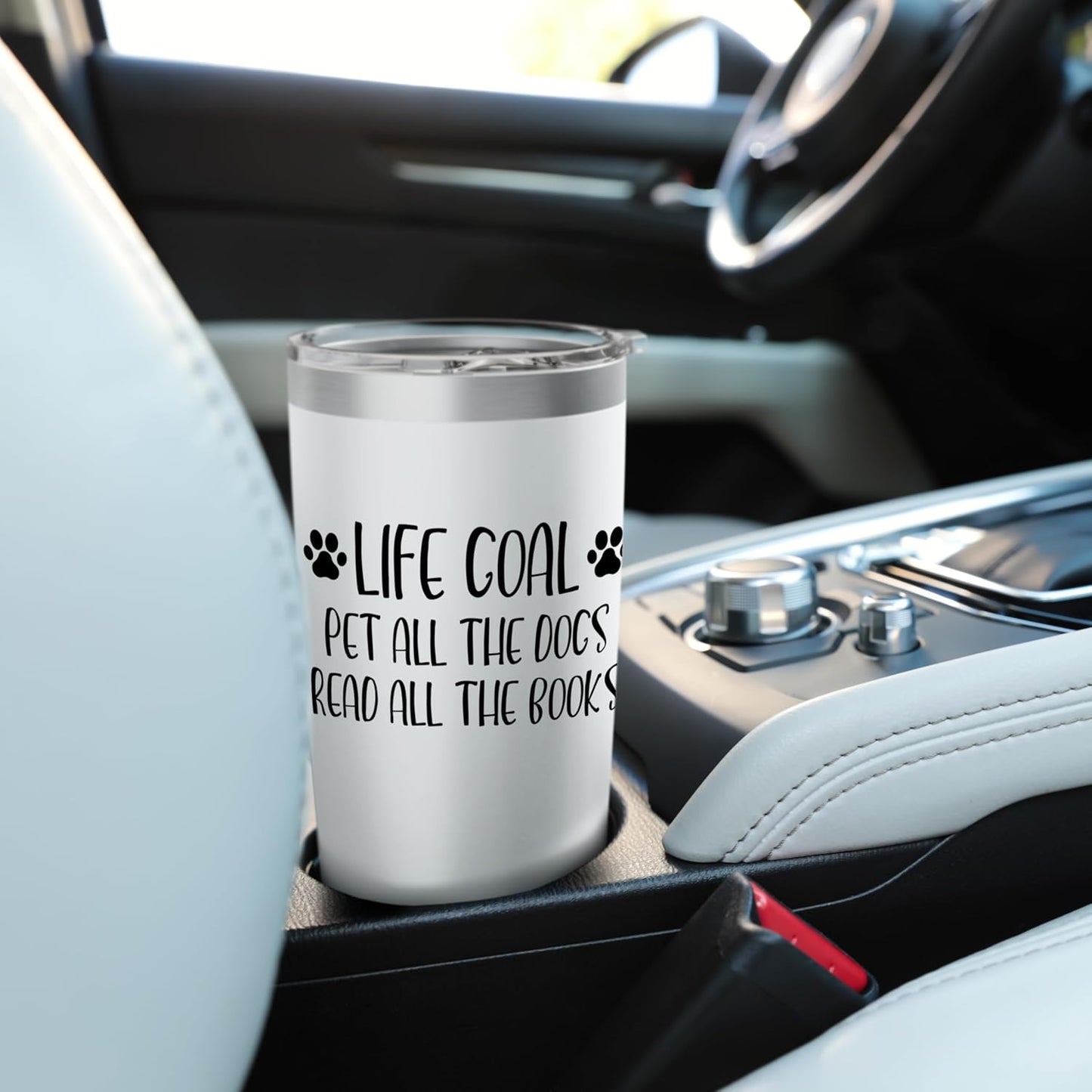 I Just Want to Drink Coffee & Pet My Dogs Life Goal Pet Dogs Stainless Steel Insulated Tumbler
