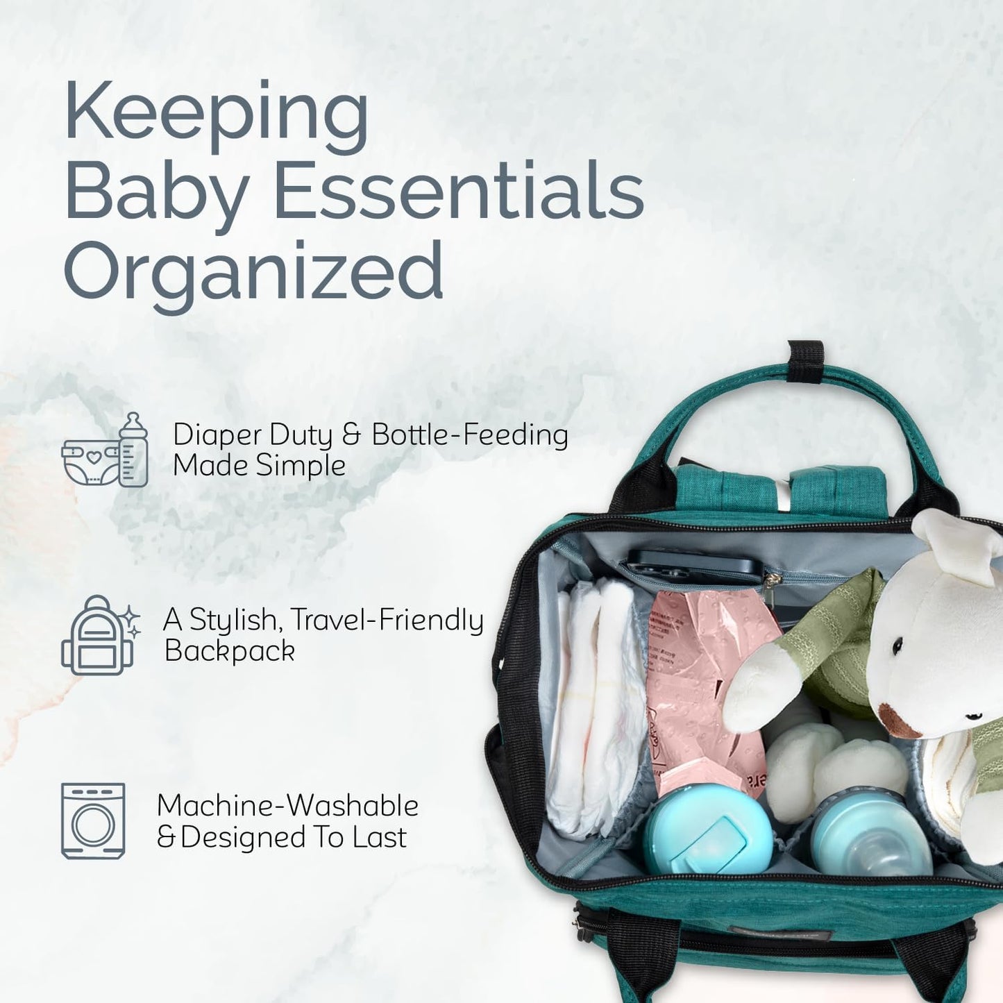 Kiddycare Diaper Bag Backpack | Baby Diaper Bags with Changing Station for Mom | Multipurpose Waterproof Travel Backpack Tote Bag for Maternity Baby Bags Enormous for Unisex, Stylish | Dark Gray