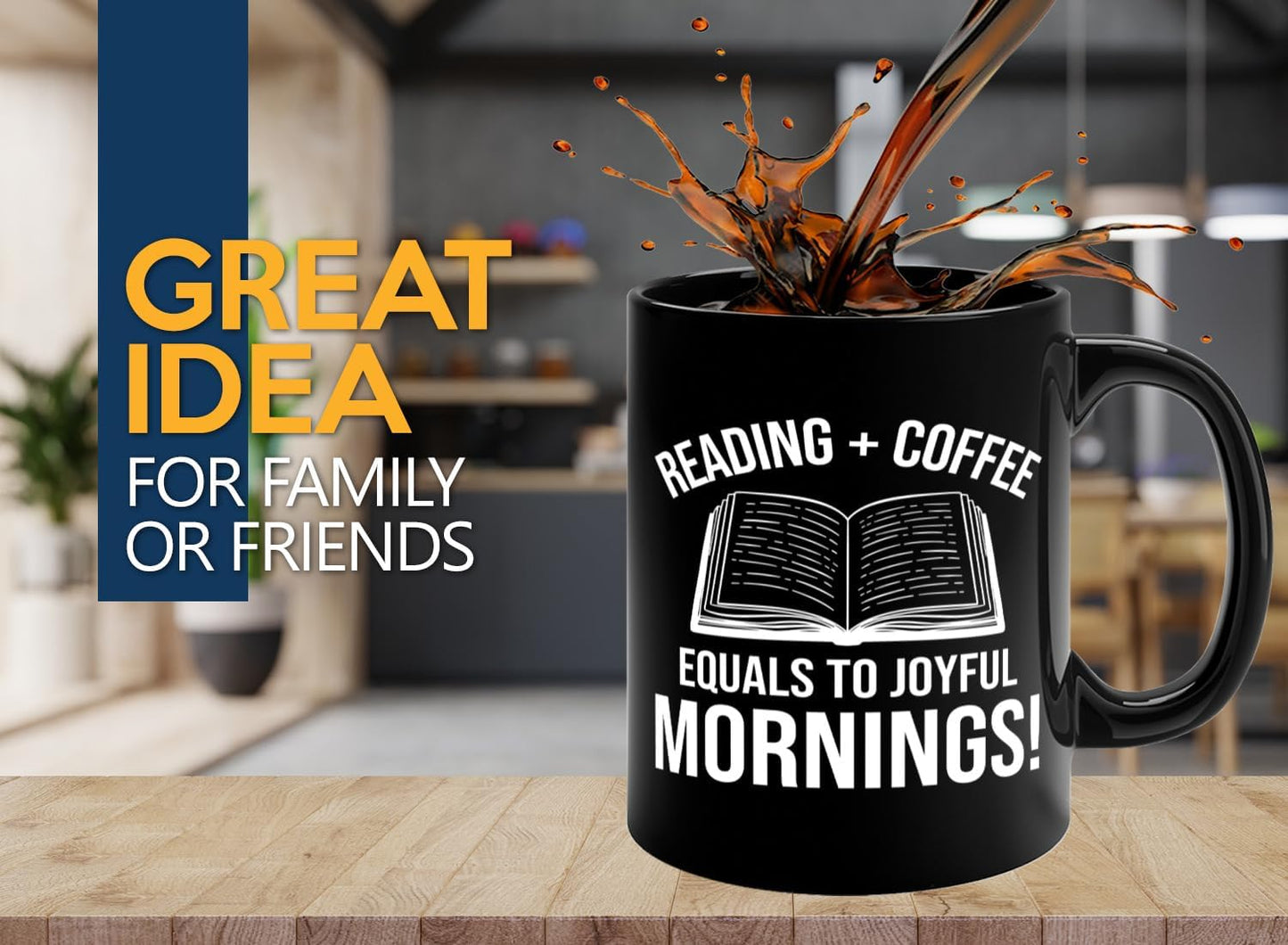 Book Lover Coffee Mug 11oz Black -Reading Coffee equals - Bookworm Literature Library Book Lover Reader Booked Editor Intellectual Studious