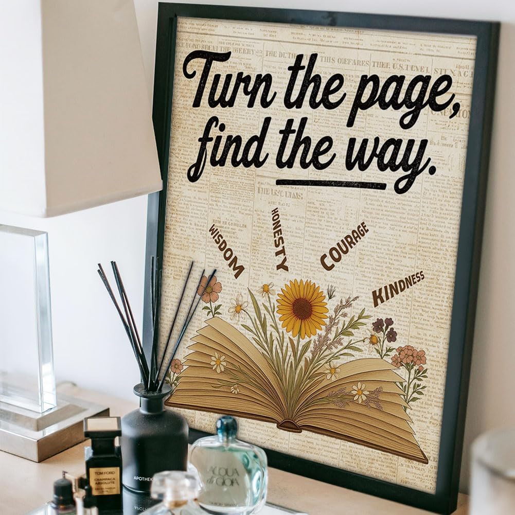 GOMAKERER 6 Pcs Vintage Book Wall Art Prints, Book Club Aesthetic Posters Reading Corner Decor for Bedroom Office Home Decorations, 8 x 10 Inch Unframed