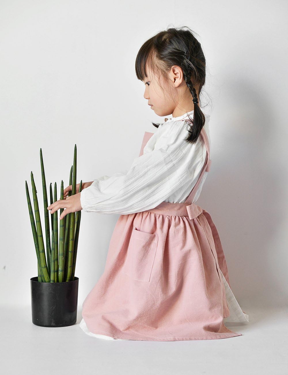 Children Cotton Apron Japanese Style Bib Home Clothes Painting Soft Comfort Pinafore Apron for Girls Boys