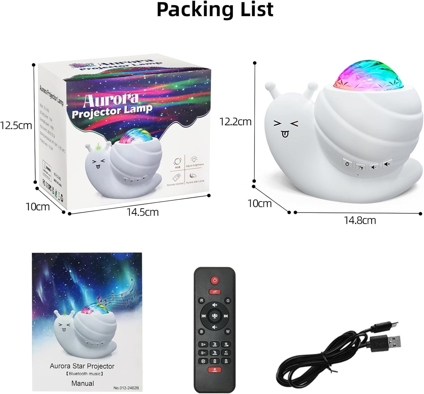 Mycket Star Projector, Galaxy Projector Light, LED Night Light Lamp, Night Light Projector with Remote 360°Rotating Sleep Soothing Colors Changing Music Bluetooth Speaker Timer Fuction for Bedroom