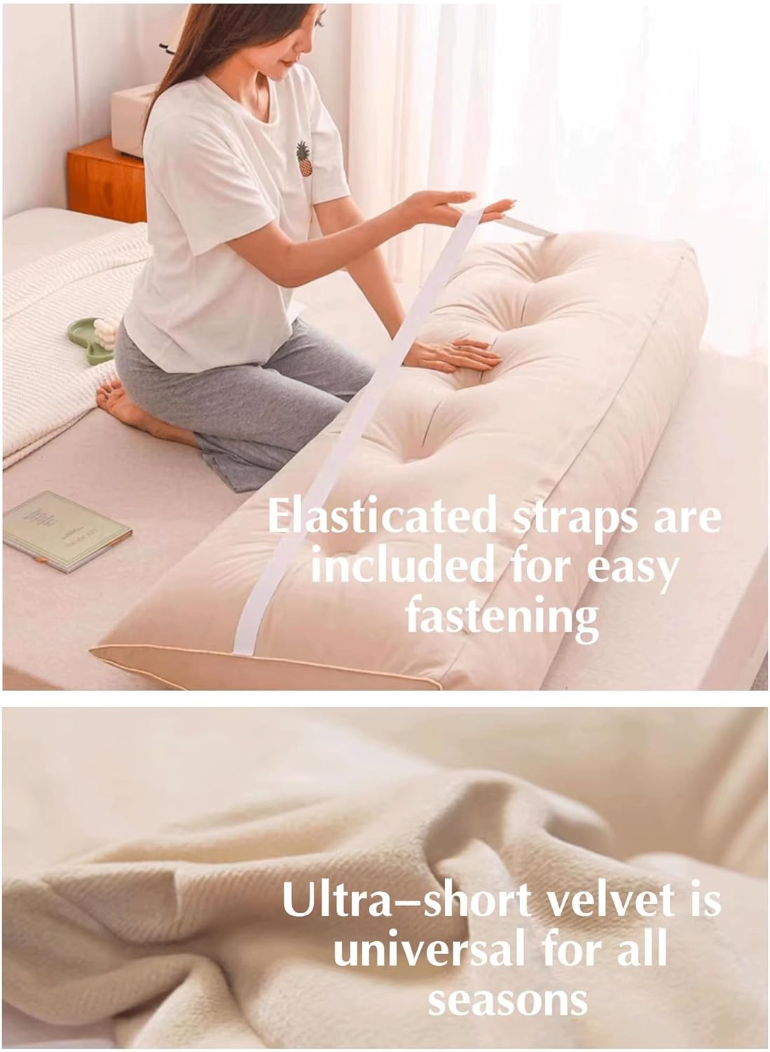 Large Headboard Backrest Triangular Reading Pillow Positioning Support Wedge Pillow for Bed Bolster Sofa Tatami Removable(Size:150x50x20cm,Color:E)