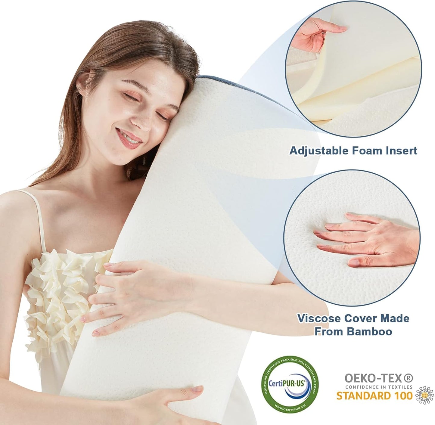 6pcs Orthopedic Bed Wedge Pillow Set, Memory Foam Wedge Pillow for Sleeping, Knee, Lumbar and Back Pain Relief Adjustable Bed Pillow - Acid Reflux, Anti Snoring & GERD Sleeping, Grey