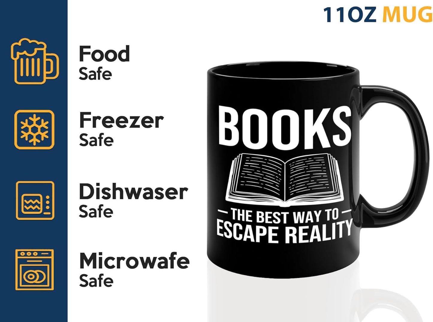 Book Lover Coffee Mug 11oz Black -Books The best - Bookworm Literature Library Book Lover Reader Booked Editor Intellectual Studious
