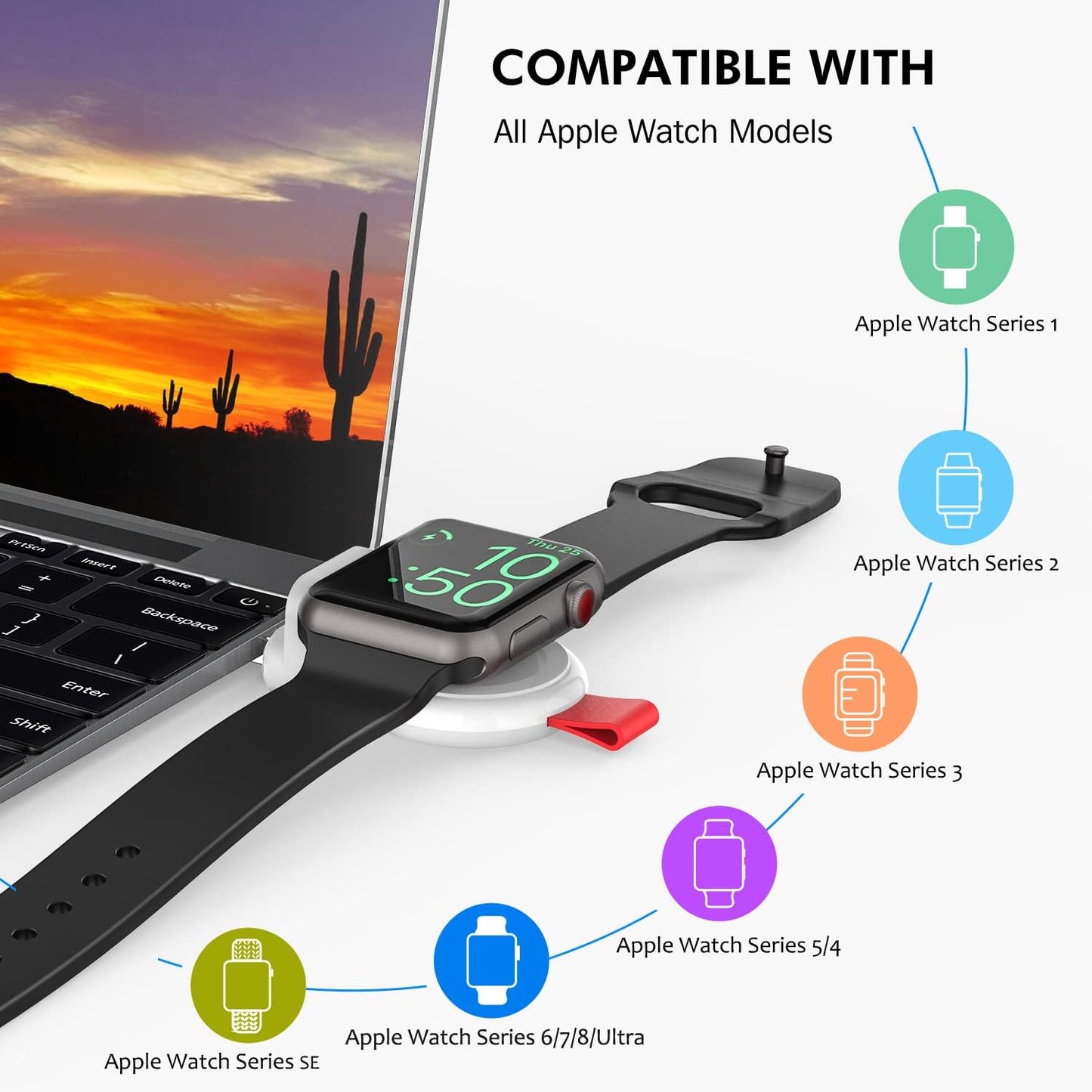 i.VALUX 2Pack Portable Charger for Apple Watch Travel USB Wireless iWatch Charger,Lightweight Cordless Magnetic Smart Quick Charging for Apple Watch Series 11/10/9/8/7/6/5/4/3/2/1 Ultra 3 SE 3