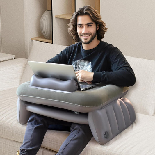 Nevife Inflatable Reading Pillow for Gaming,Laptop Pillow for Adult, Portable Inflatable Bed Pillow with Arm Rest for Adults Kids, Lap Desk for Laptop on Bed Couch, Travel Office Home Use