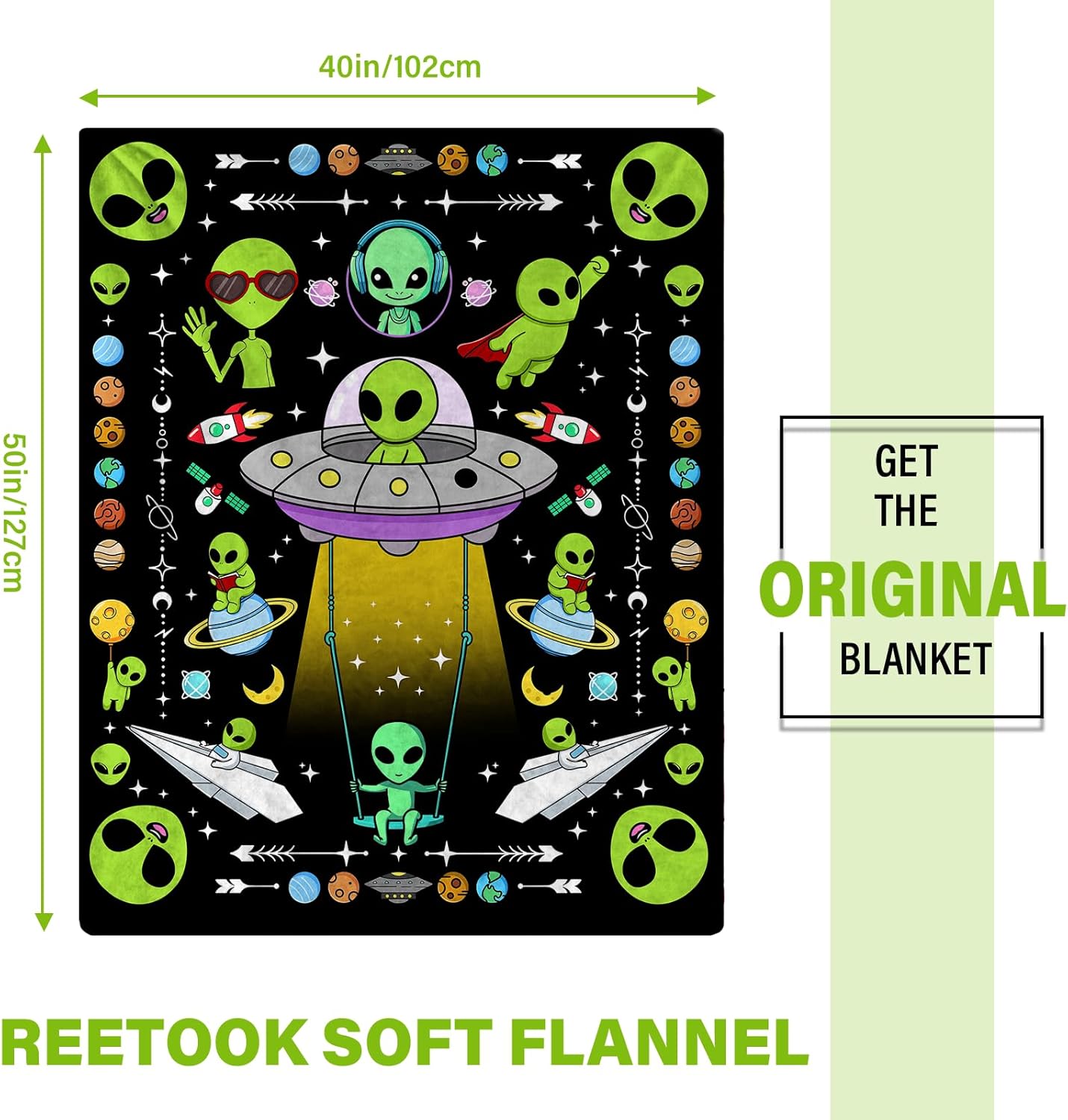 Alien Blanket Gift for Women, Cozy Warm Blanket Gifts for Alien Lovers Soft Throw Blanket for Bed Sofa, Gifts for Christmas Thanksgiving 40x50in