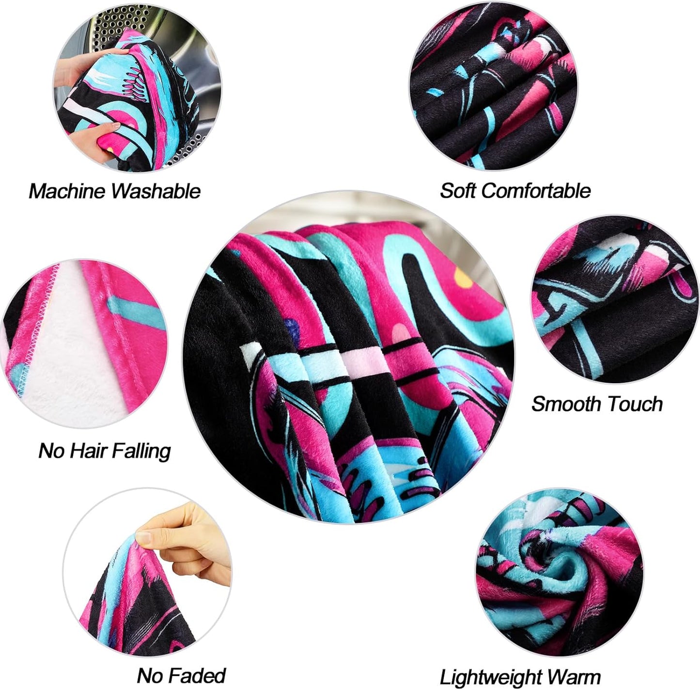 Tegeme Baseball Drip Ice Cream Blanket Pink Baseball Drip Ice Cream Throw Blanket Warm Ultra Soft Flannel Blankets for Bed Travel Sofa Living Room Decoration Gifts, 50" x 40", Black