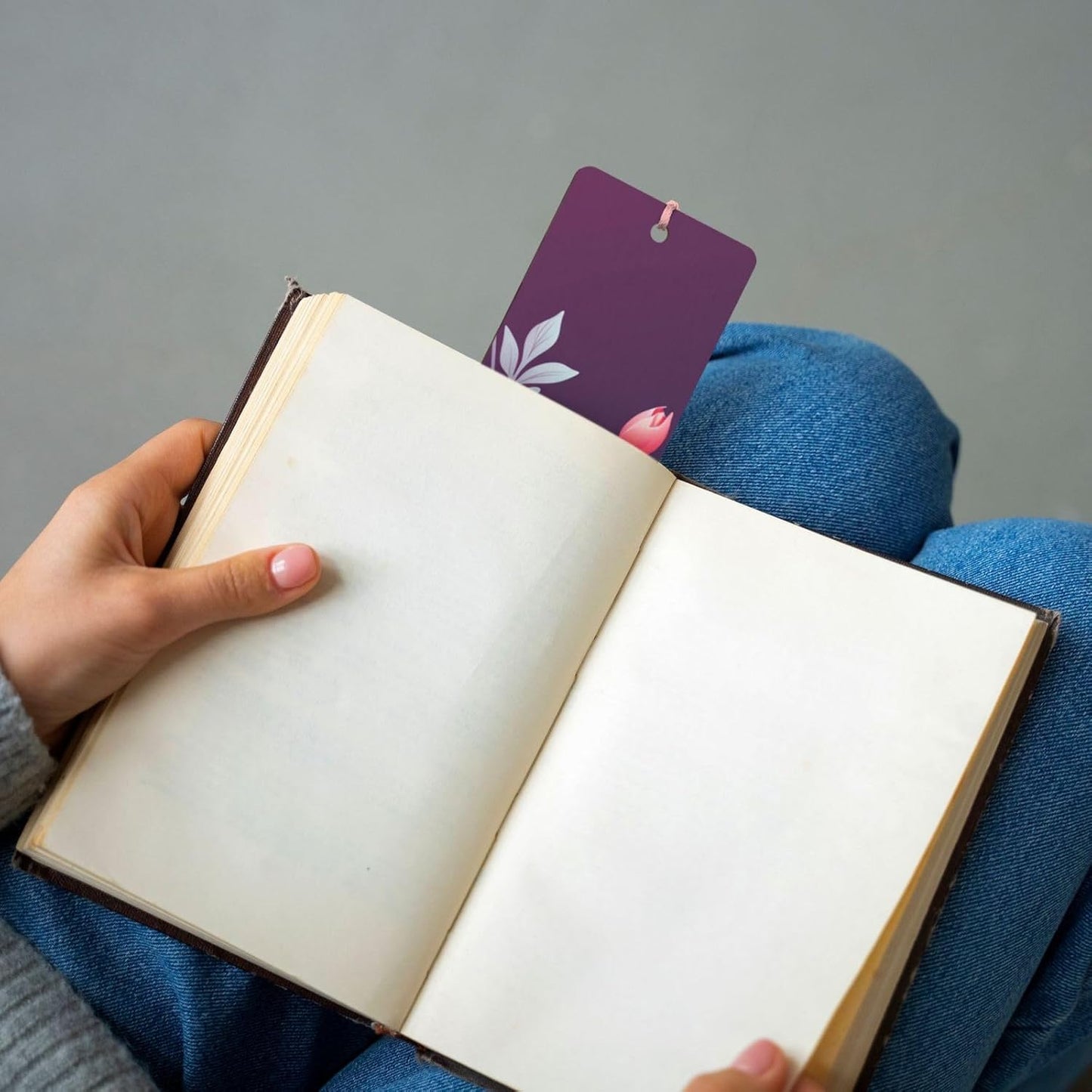 Flower Branch Gradient Bookmarks Gifts for Women Men, Wooden Bookmarks for Book Lovers, Vintage Book Marks Ornaments with Tassel, Unique Personalized Reading Page Markers Pink