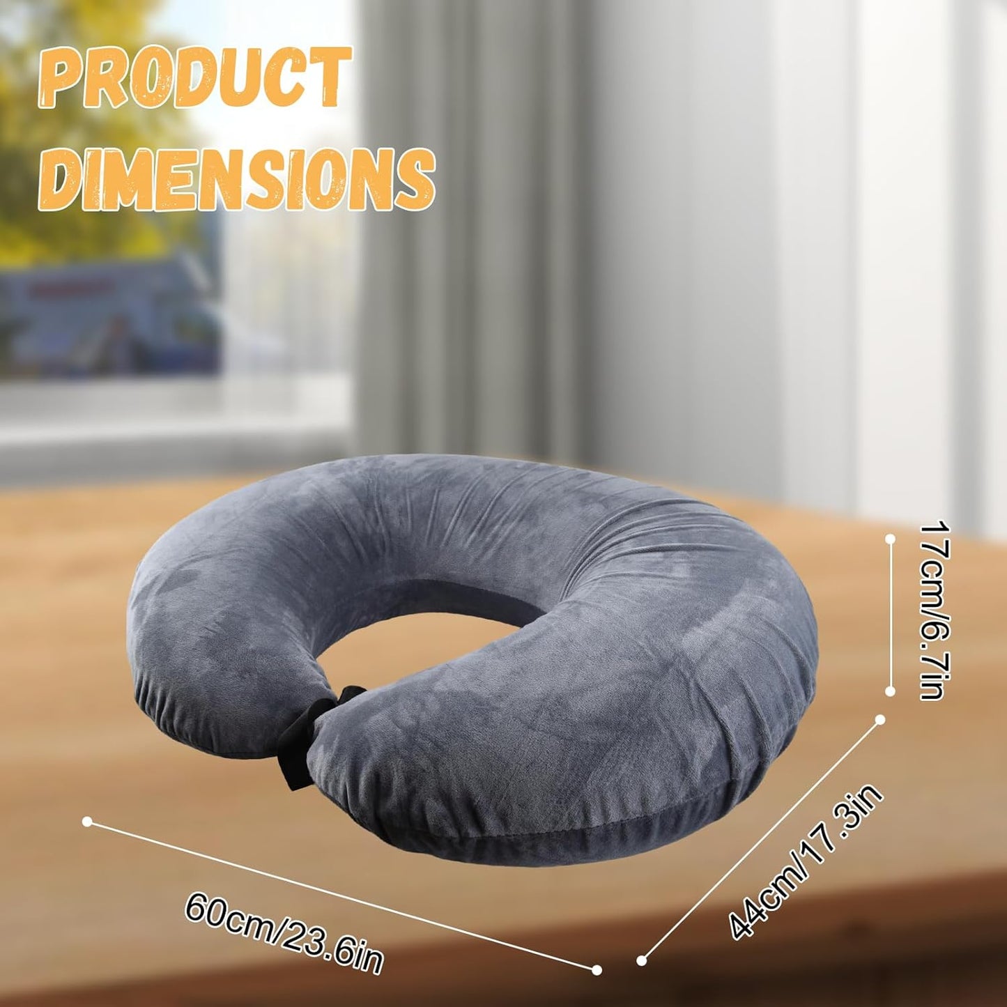 Reading Pillow for Gaming, Crochet Pillow for Lap Support, Lap Desk Pillow for Sitting in Bed or Sofa, Multi-Purpose Reading Pillow for Gaming/Working/Crocheting, Reduces Arm Pain & Fatigue, Grey