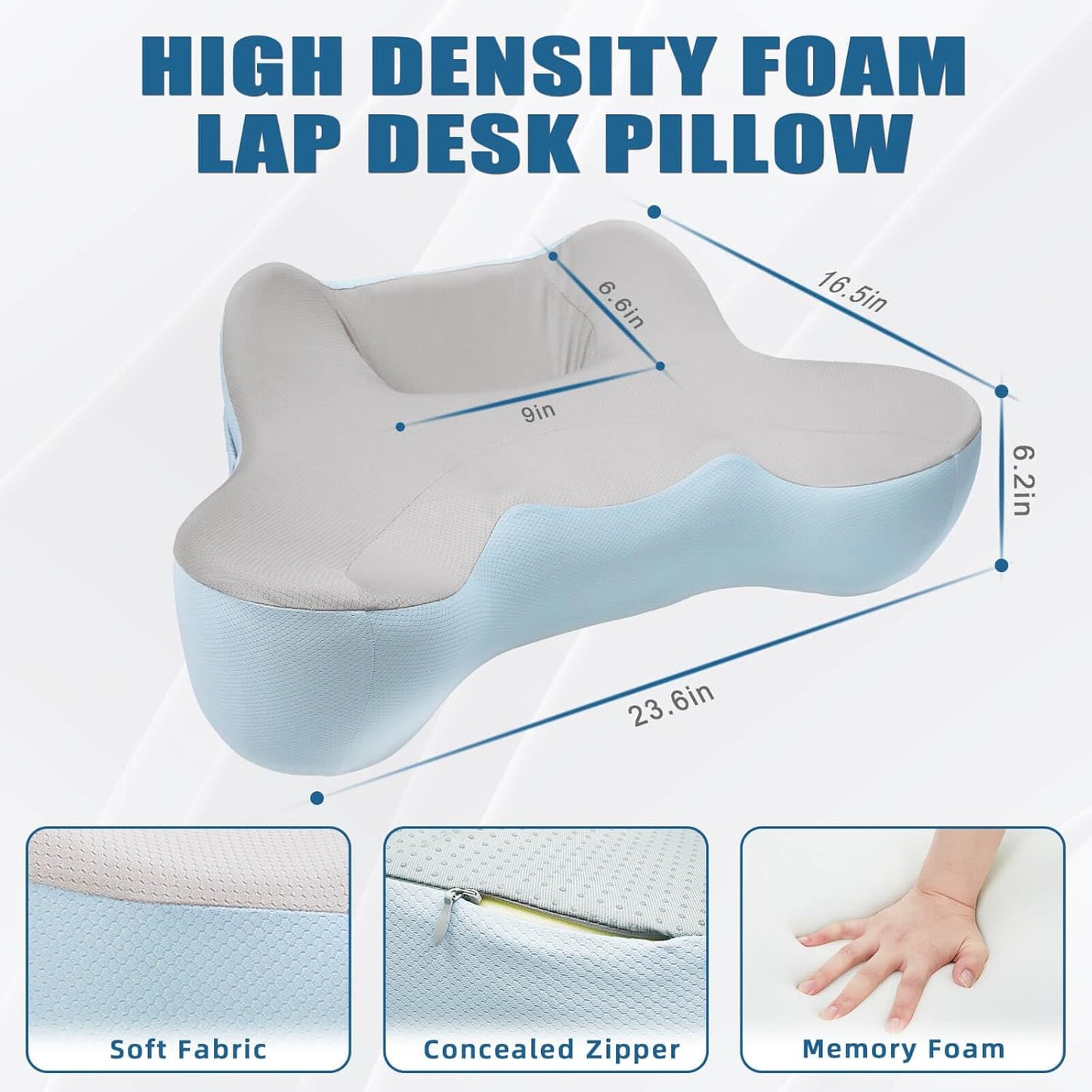 Reading Pillow, Lap Desk, Soft Laptop Pillow for Lap, Portable Desk, Gaming Pillow for Bed, Couch, Car
