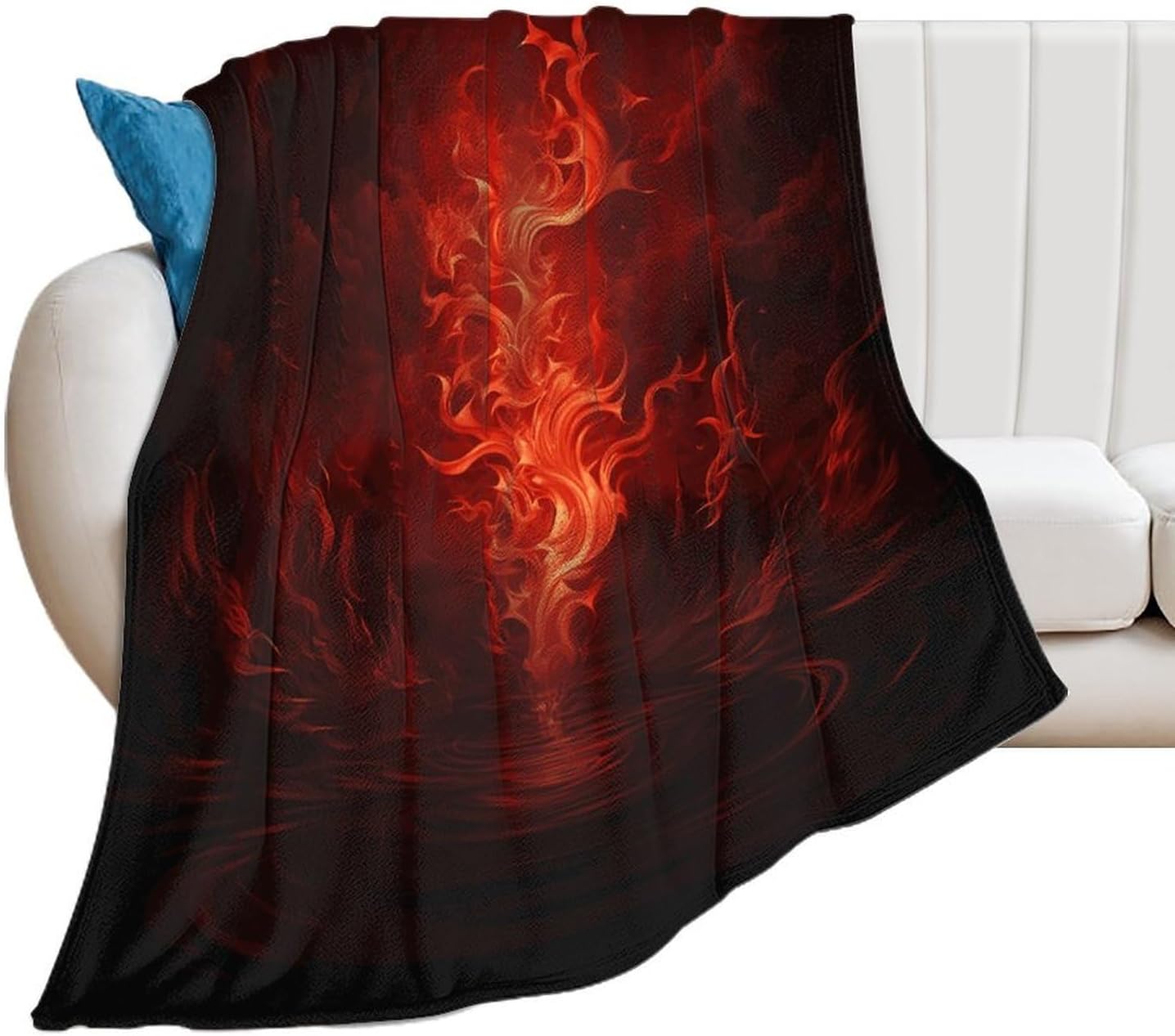 Red Flame Blanket Super Soft Lightweight Throw Blanket Cute Cozy Warm Bed Blanket Decorative Fuzzy Blanket All-Season Home Decor Gift for Sofa Couch Living Room 50"*60"（130 * 150cm）