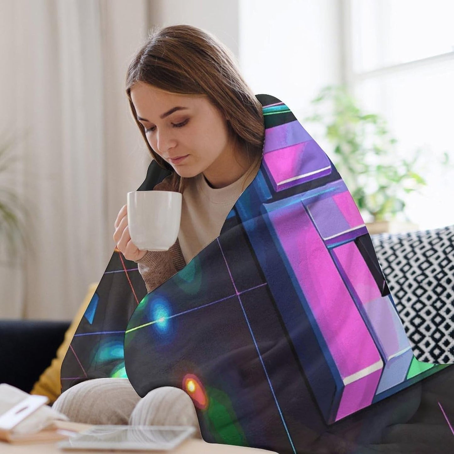 Colorful Piano Keyboard Music Note Blanket Super Soft Lightweight Throw Blanket Cute Cozy Warm Bed Blanket Decorative Fuzzy Blanket All-Season Home Decor Gift for Sofa Couch Living Room 40"*50" （100*1