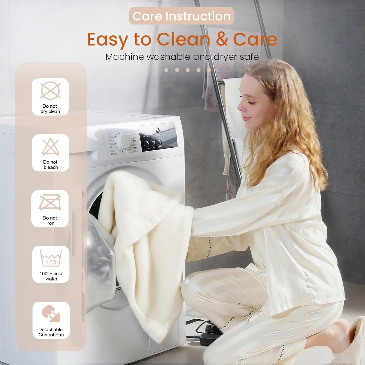 Heated Throw Blanket Electric Blanket with Built-in Button Controller 50"x60" One-Touch Ultra Cozy Soft Warm Heating Electric Blanket with 4 Heat Levels & 4 Hours Auto-Off Overheat Protection