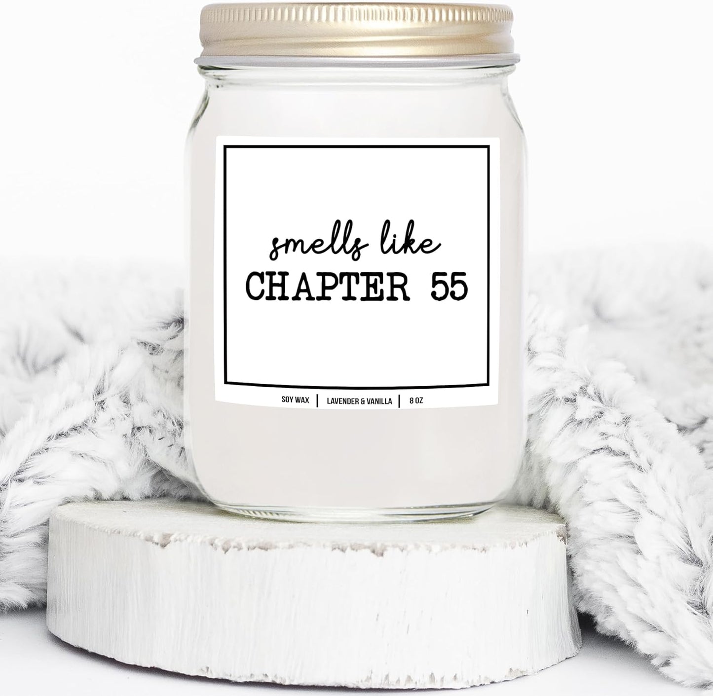 You Nique Designs Smells Like Chapter 55 Candle - Bookish Candles, Book Lovers, Themed Gifts for Reading Lovers Women, Book Club Present Ideas, Reading Themed Gifts (Lavender & Vanilla)