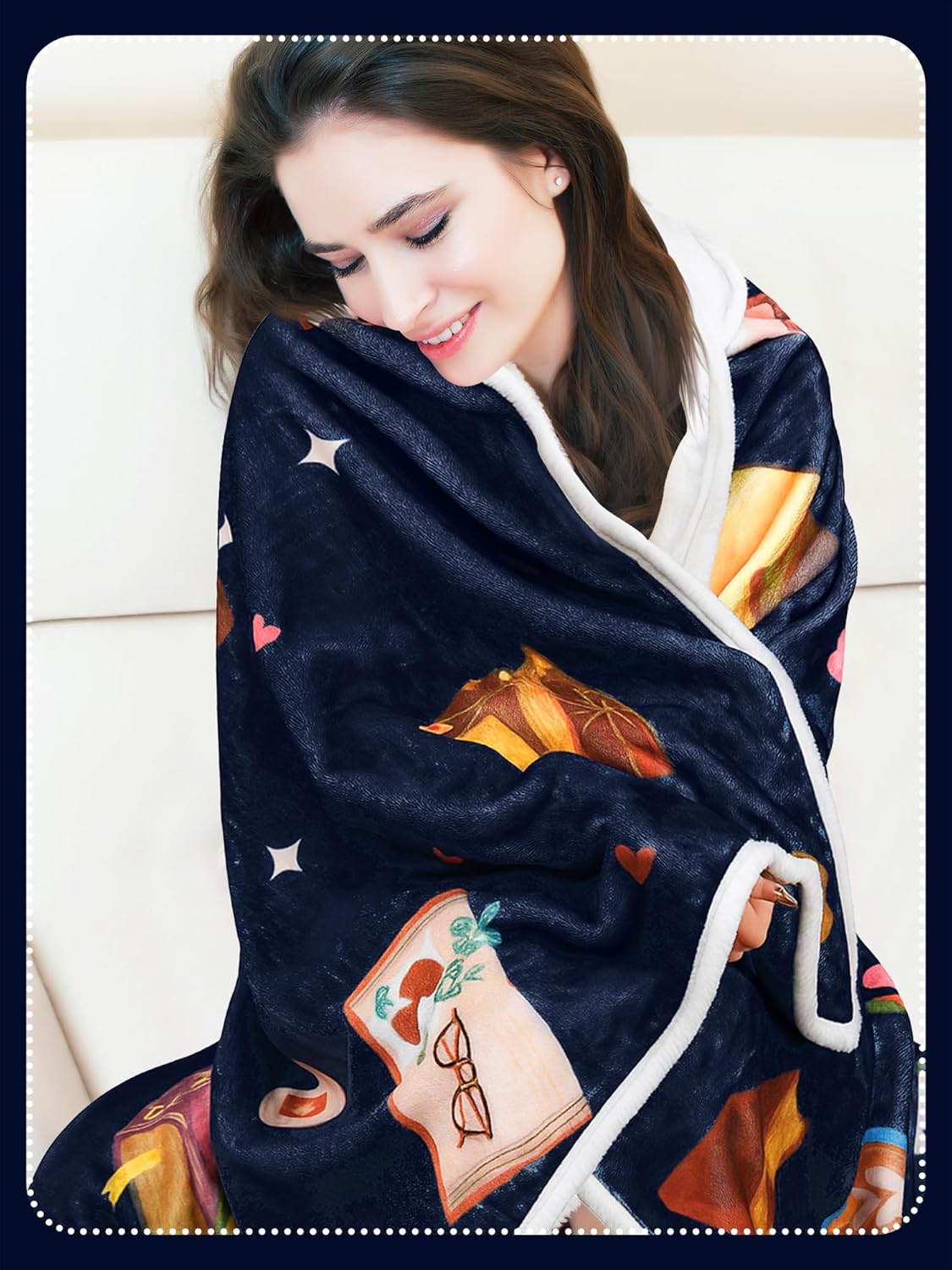 Peryiter Wearable Fleece Blanket Hoodie Gifts for Valentine's Day Mother Highland Cow Book Cat and Pink Bow Lovers Women Mom
