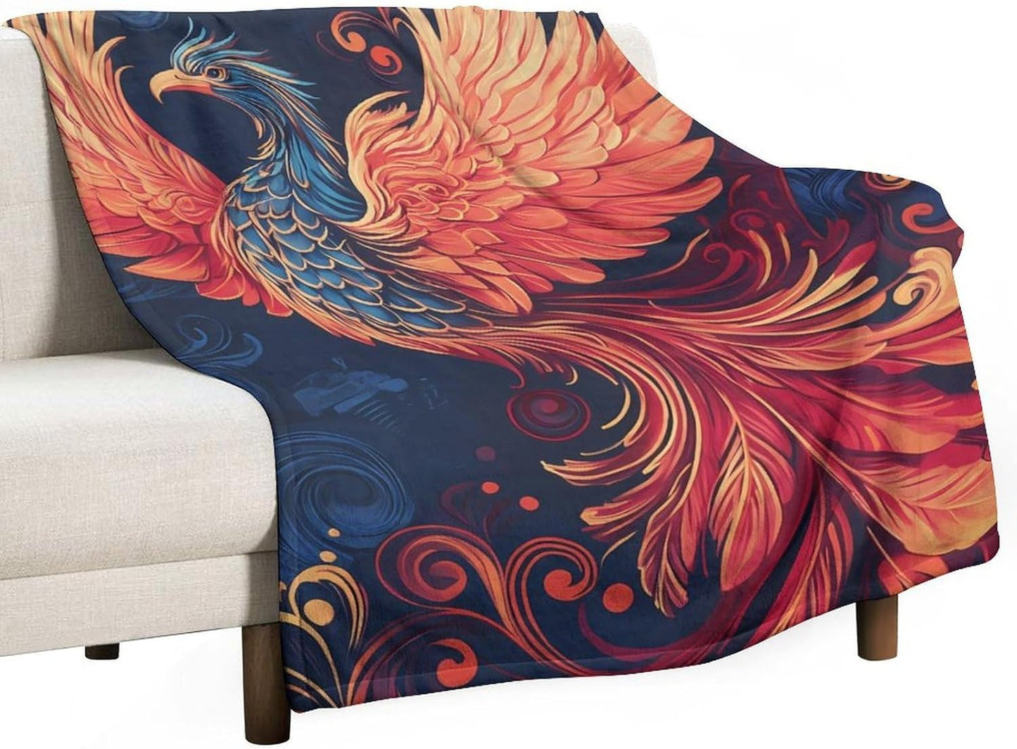 Phoenixes Throw Blanket for Couch Bed Plush Cozy Fuzzy Flannel Blanket for All Season 40"x50"