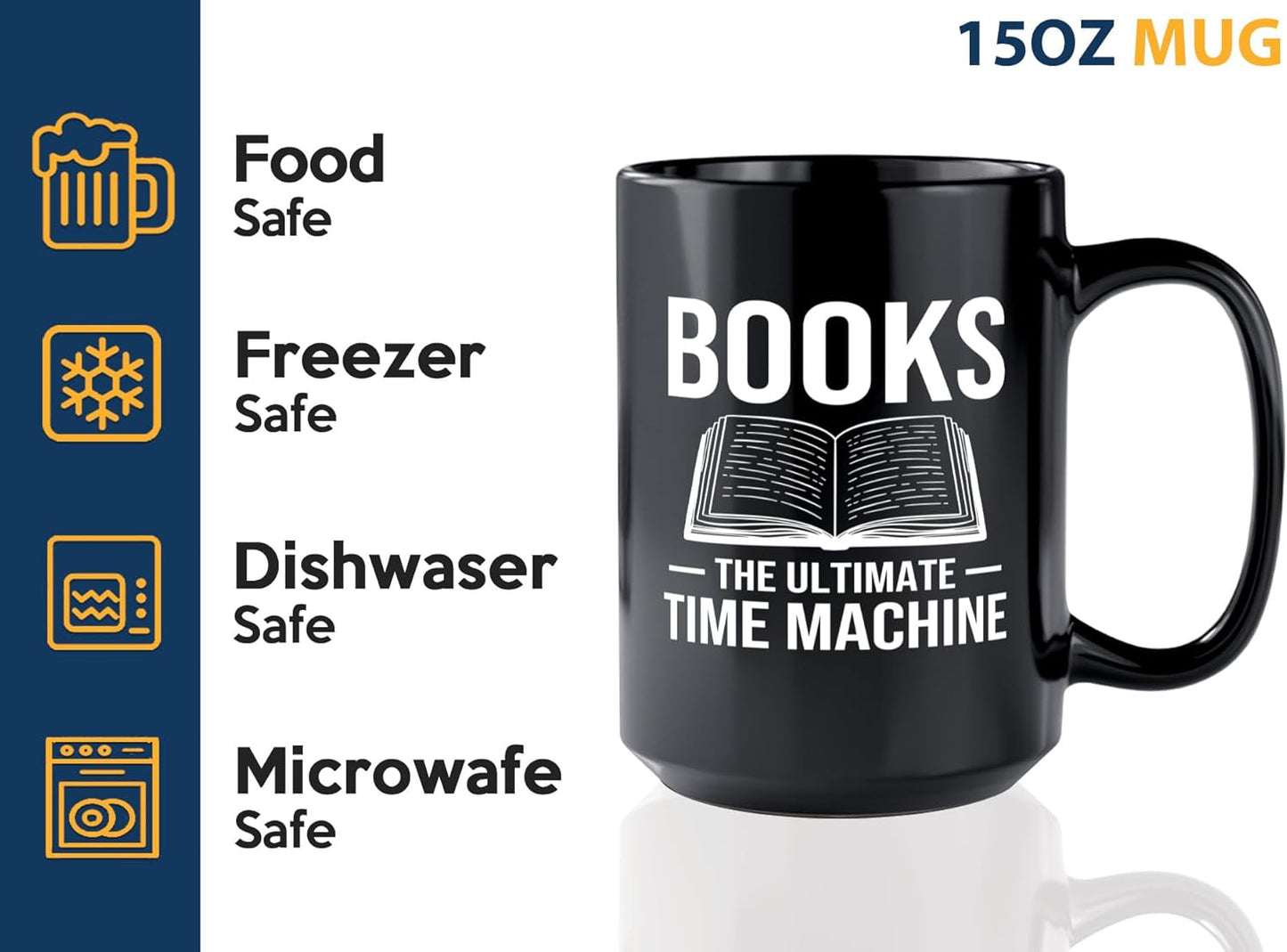 Book Lover Coffee Mug 15oz Black -Books The Ultimate - Bookworm Literature Library Book Lover Reader Booked Editor Intellectual Studious