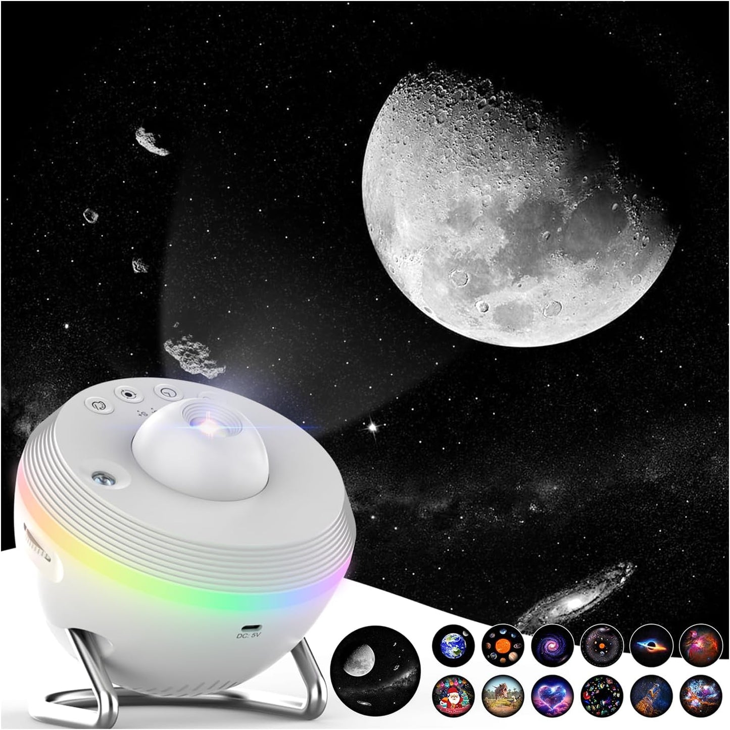 Meteor Galaxy Projector for Bedroom, 13 in 1 Planetarium Projector with Timer, Meteor & RGB Lighting Effects, Ocean Wave Projector Jellyfish Night Light for Kids, Adults