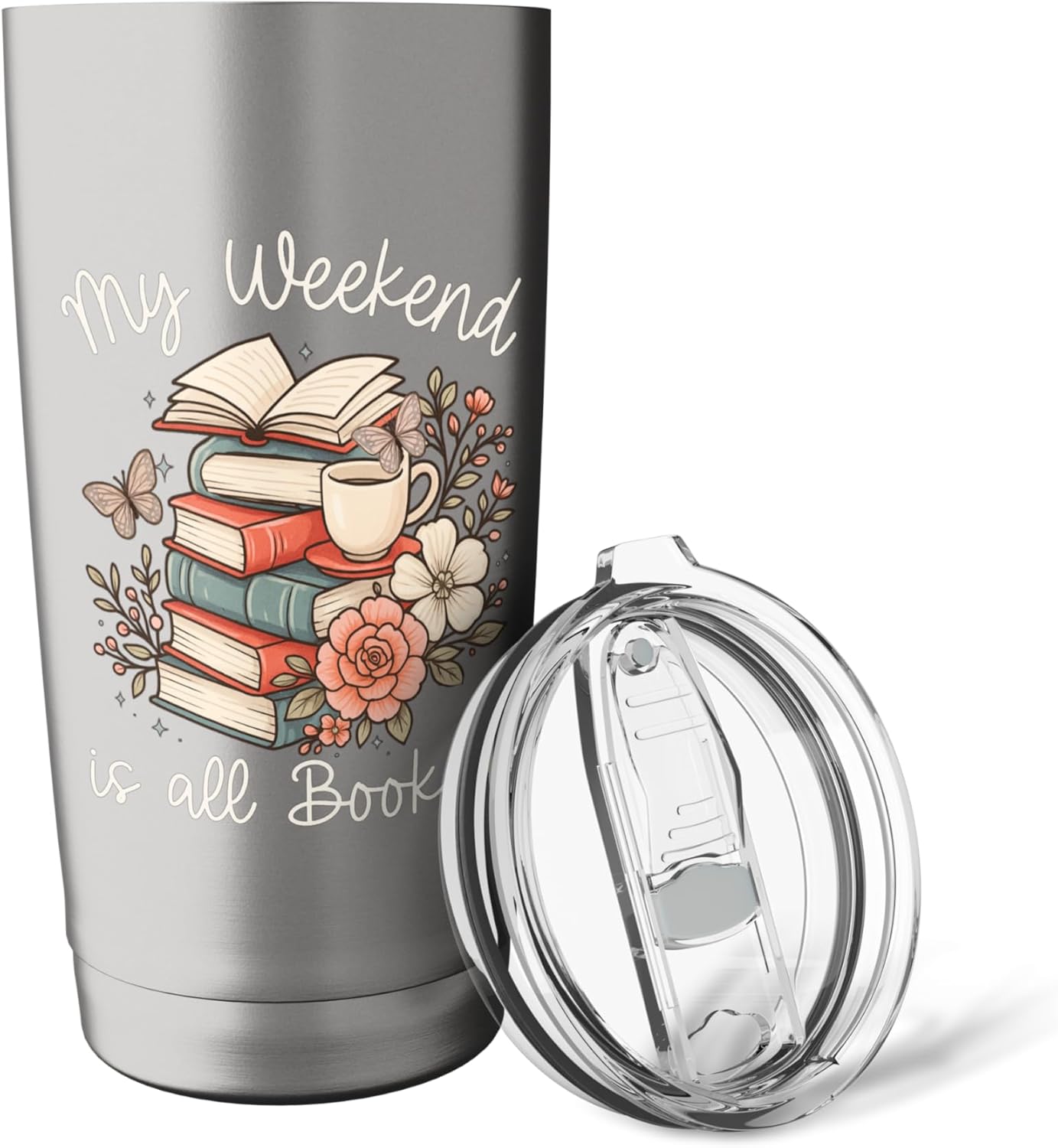 My Weekend is All Booked Pretty Cozy Book Lover Stainless Steel Insulated Tumbler