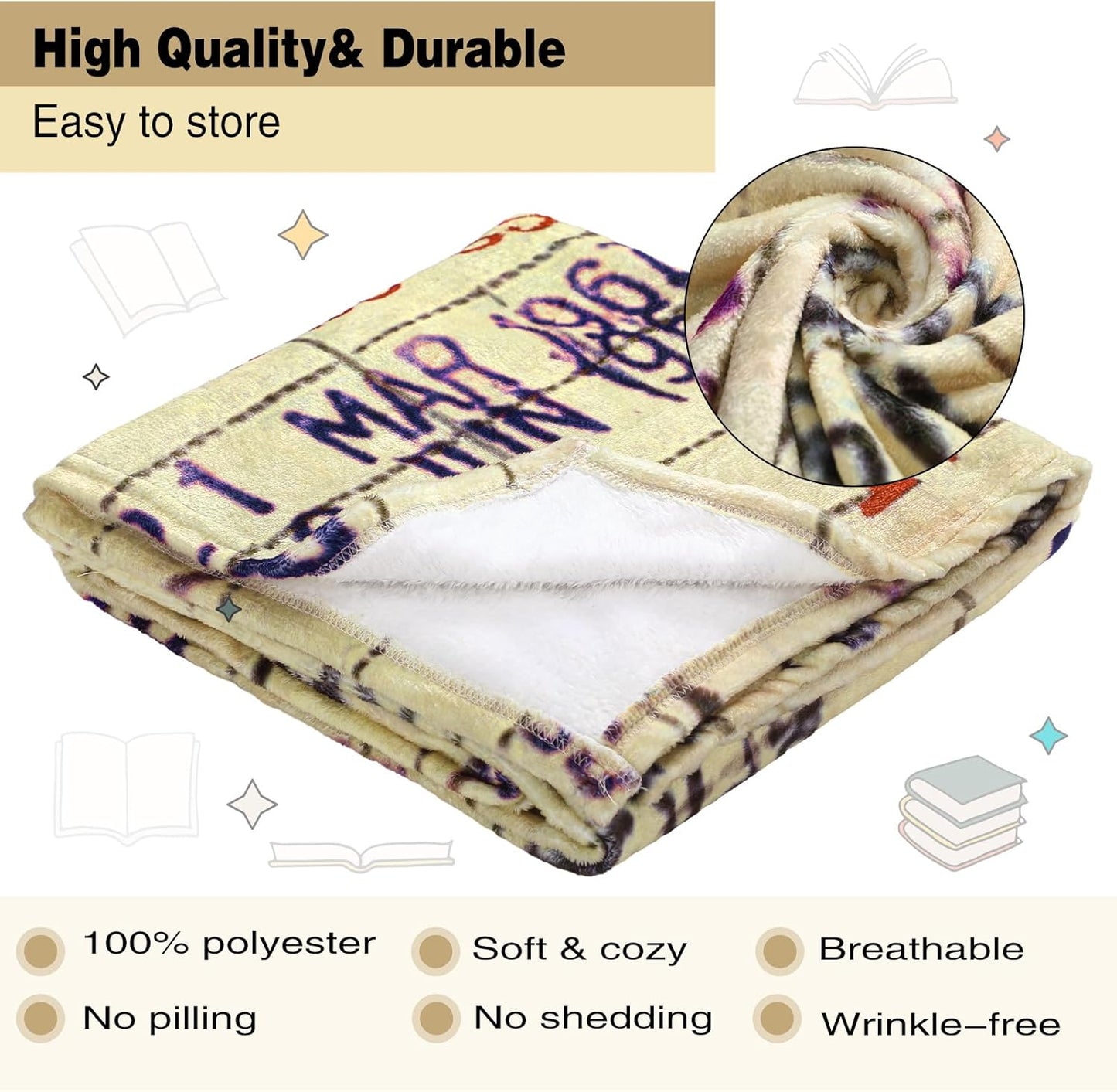 Buryeah Teacher Appreciation Gifts for Women Book Blanket Mothers Day Blanket Librarian Gifts for Teacher Mom Women Readers Bookworms Library Present