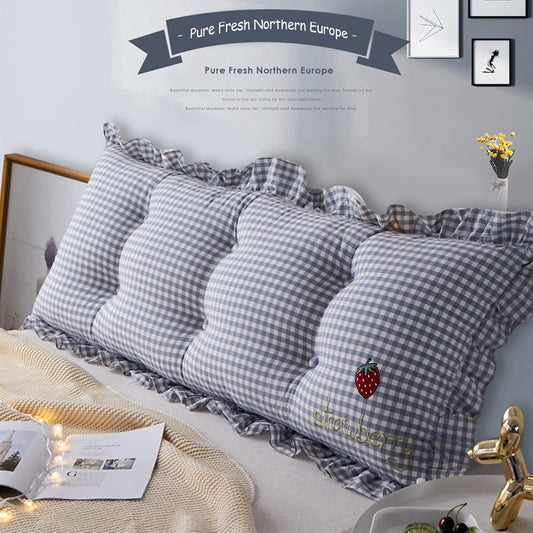 Large Headboard Reading Pillow,Positioning Support Pillow for Reading Rest in Bed,Bolster Lumbar Cushion with Removable Cover (Color : Gray, Size : 9050CM)