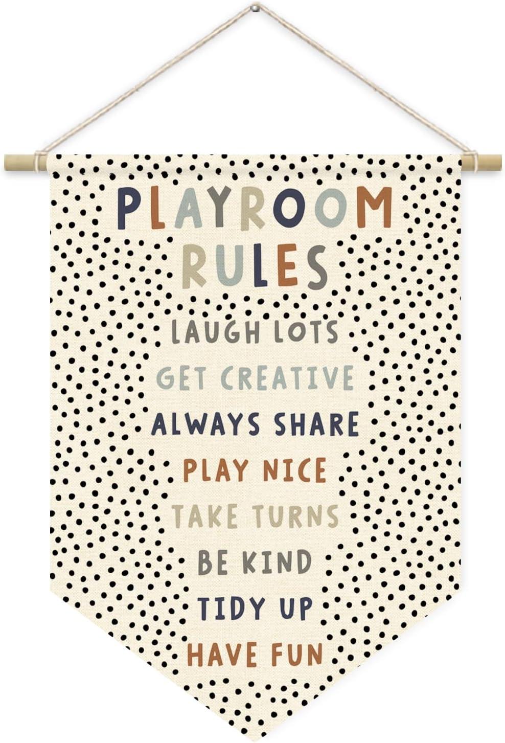 Playroom Decor, Playroom Rules Wall Hanging Pennant Flag Banner, Boy Nursery Decor, Boho Classroom Decor Baby Nursery Room Banner