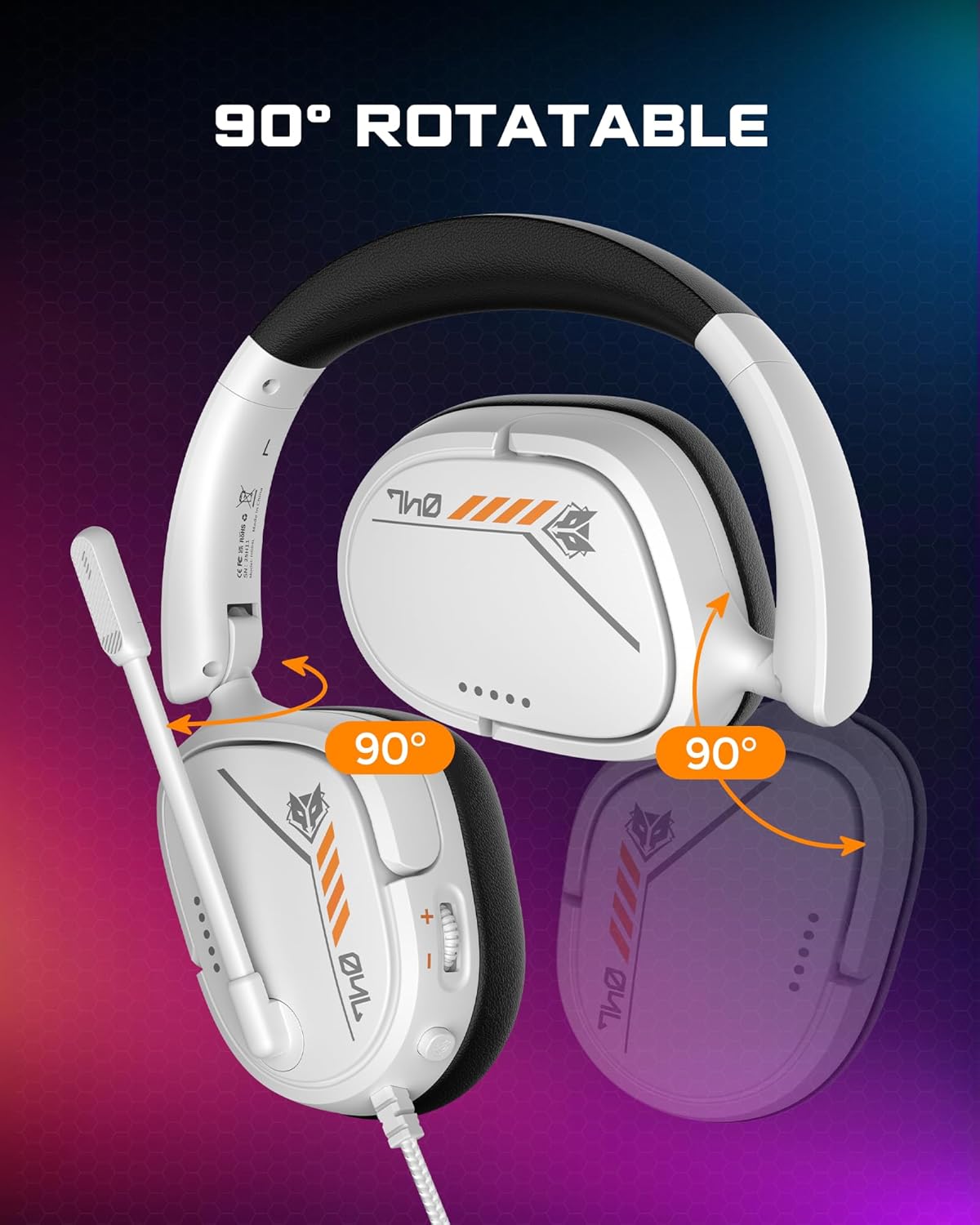 NUBWO HG04L Gaming Headset for PS5/PS4, Xbox Series X|S/Xbox One, Switch – 250g Lightweight, Clear Unidirectional Mic, Soft Memory Earmuffs, 3.5mm Jack for Gaming & Work