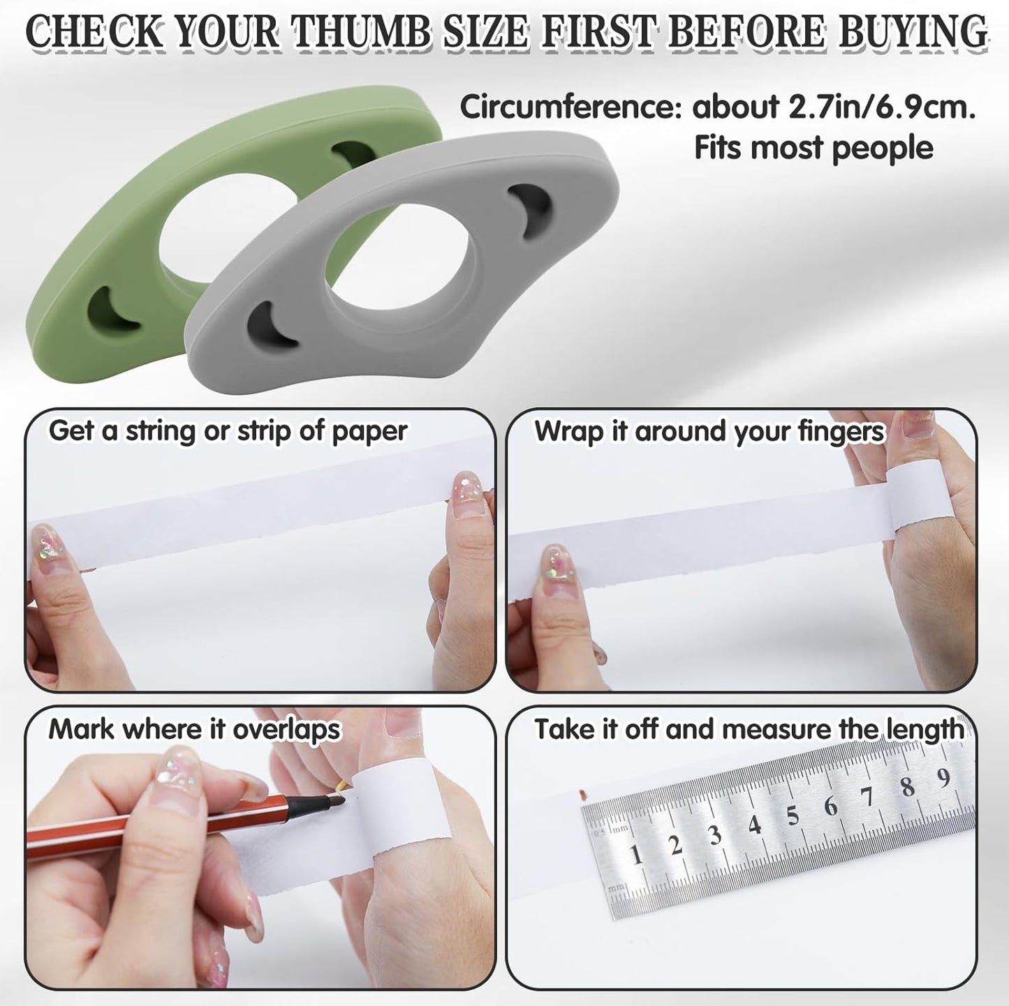 4Pcs Book Page Holder Set, 2Pcs Silicone Thumb Book Page Holder with 2Pcs Leather Bookmark - Hands-Free for Reading, Ergonomic Clip for Books, Assist Reading While Cooking or at Coffee Shop