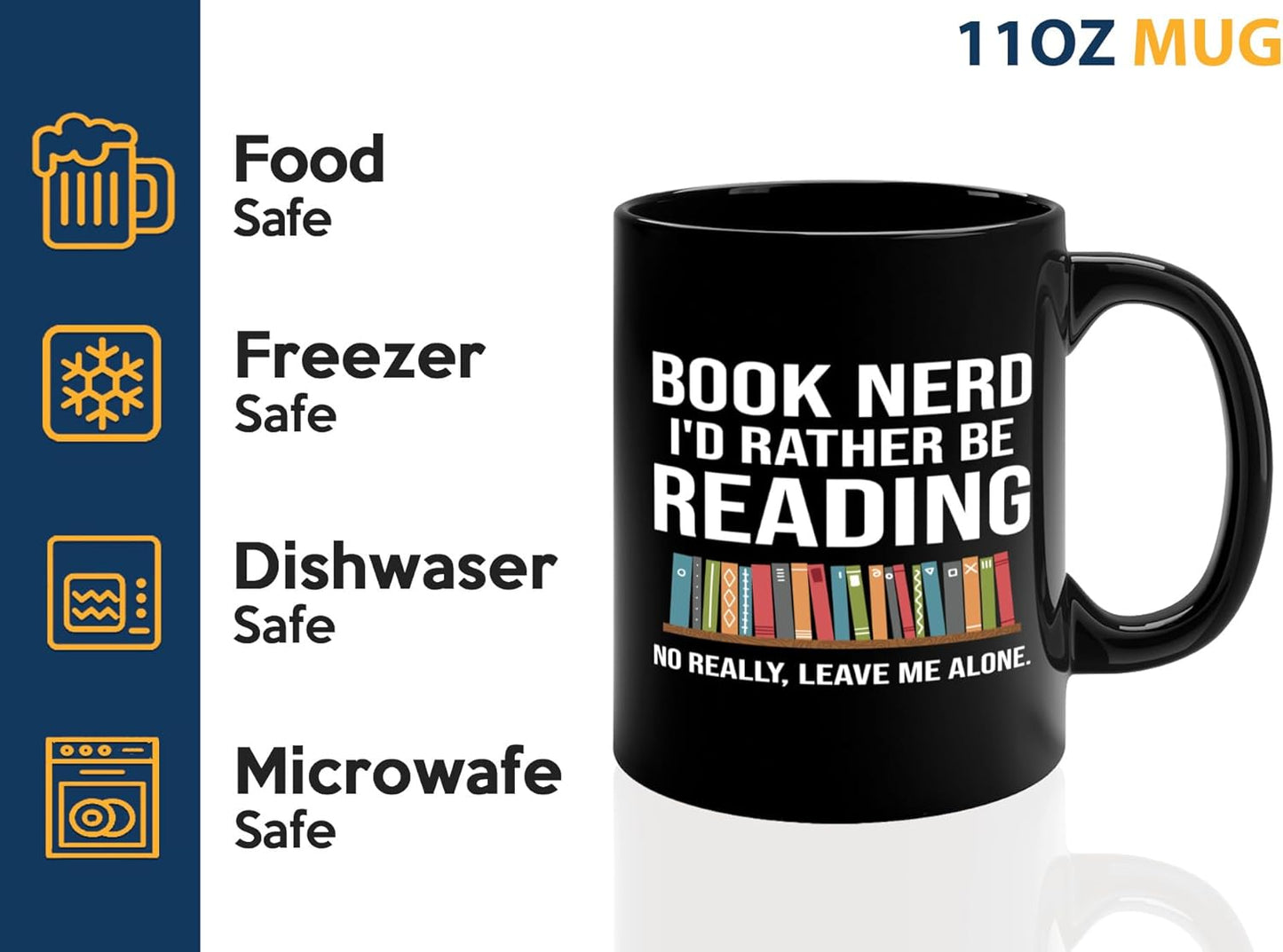 Book Lover Coffee Mug 11oz Black -Book Nerd - Gift For Poets Bookish People Bibliophile Librarian Book Club Reader