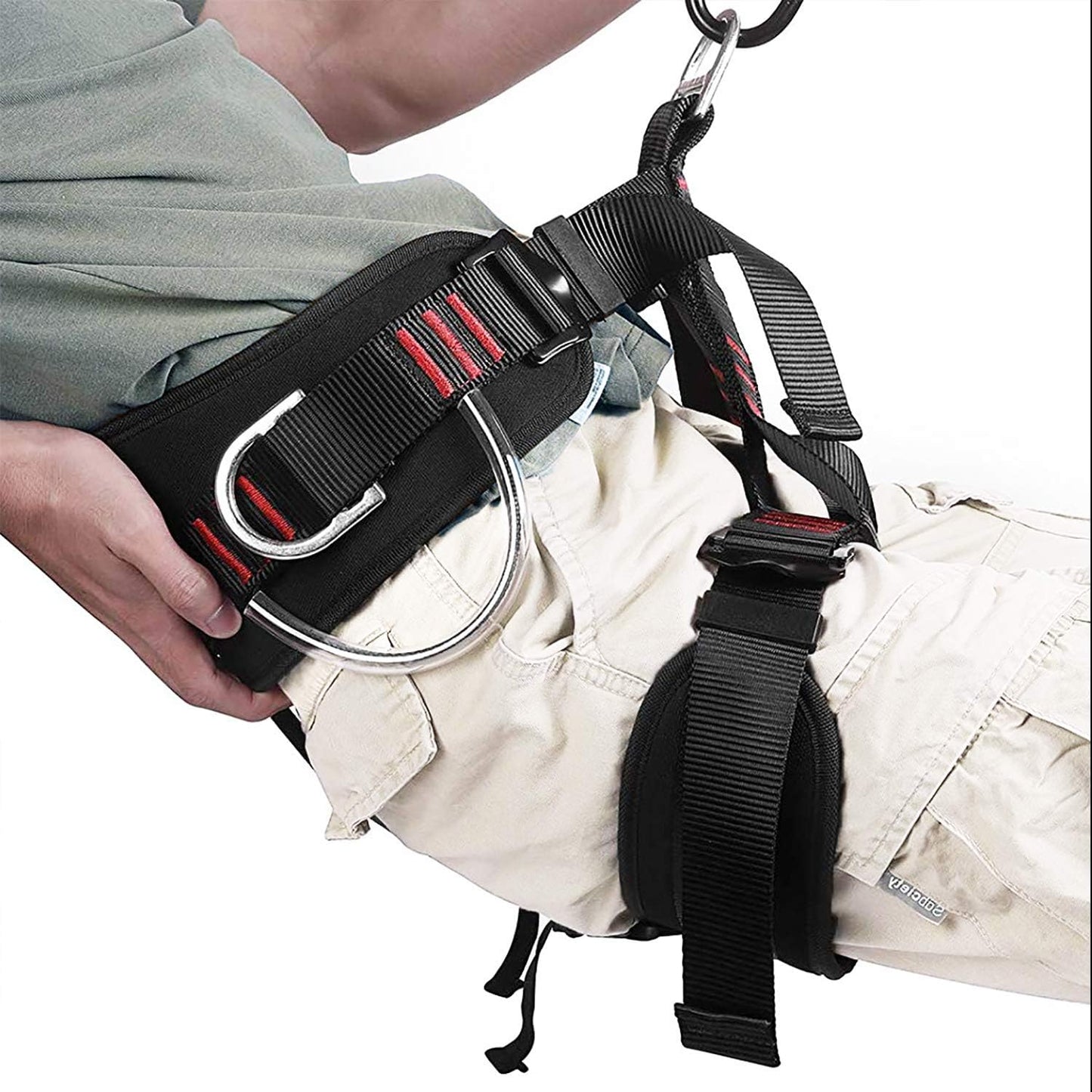 Adjustable Thickness Climbing Harness Half Body Harnesses for Fire Rescuing Caving Rock Climbing Rappelling Tree Protect Waist Safety Belts