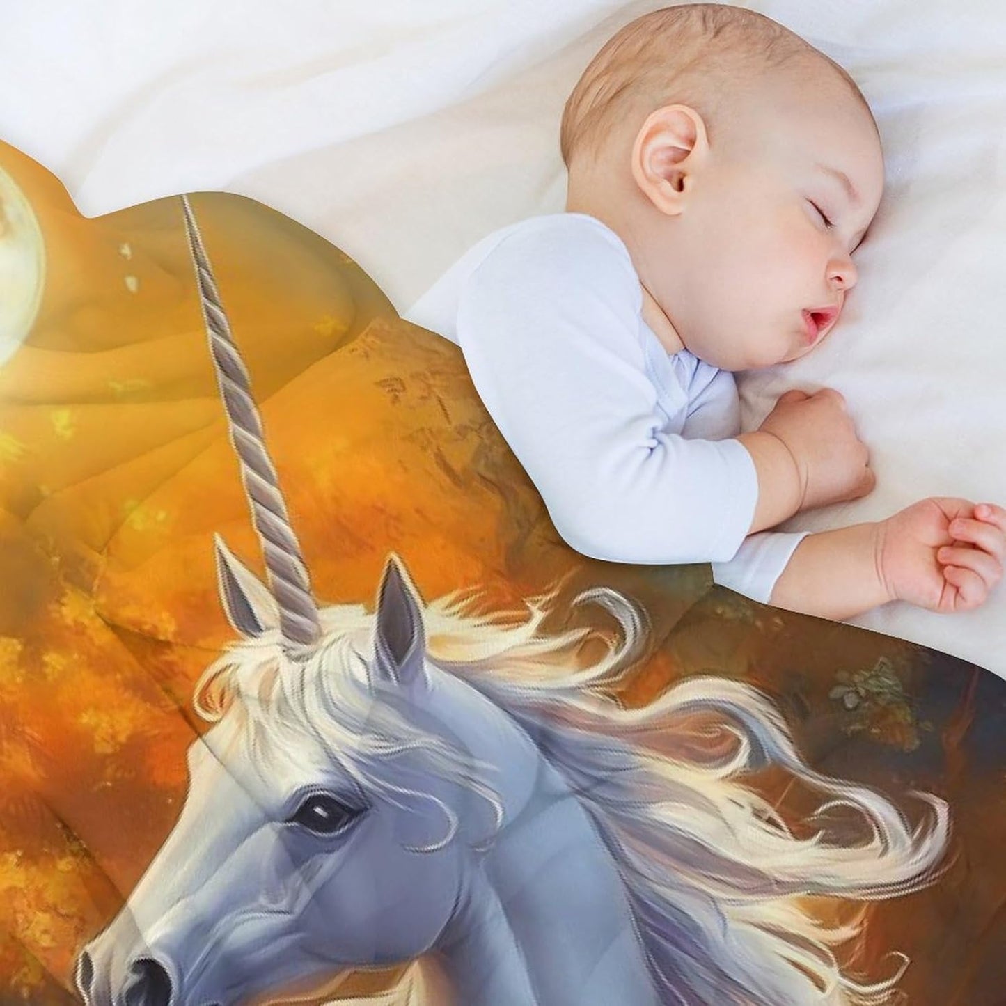 Un-icorn Throw Blanket for Couch Bed Plush Cozy Fuzzy Flannel Blanket for All Season 66"x90"