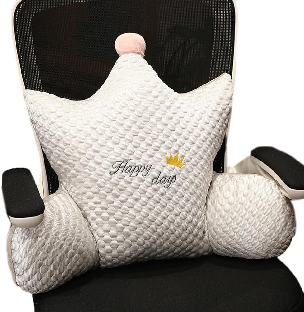 Tingting's Dream Ice Silk Office Lumbar Support Pillow Game Chairs Waist Cushion Soft Bed Rest Reading Pillow Sofa Lumbar Back Cushion (Gray, 60×45CM/23.6"×17.7")