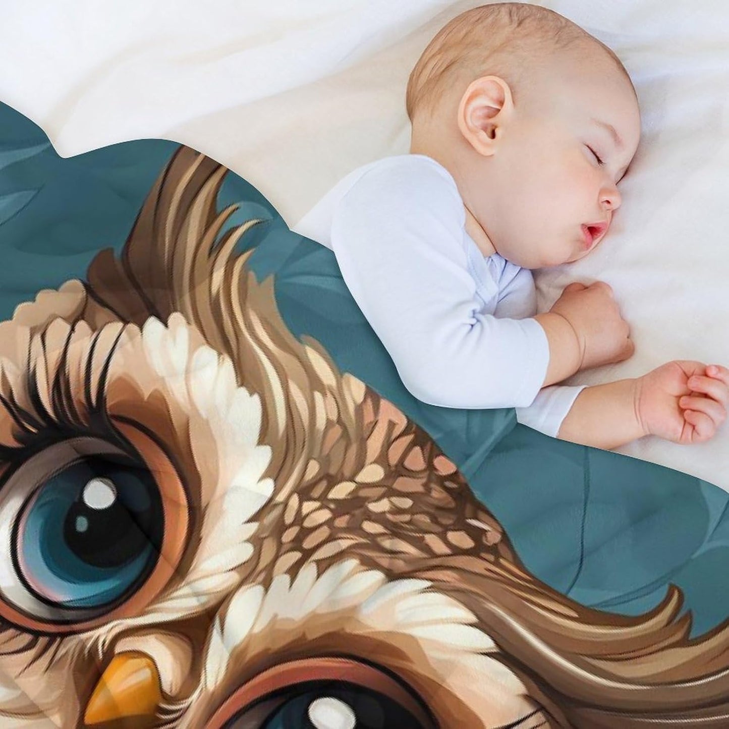 Cute Owl Throw Blanket for Couch Bed Plush Cozy Fuzzy Flannel Blanket for All Season 55"x70"