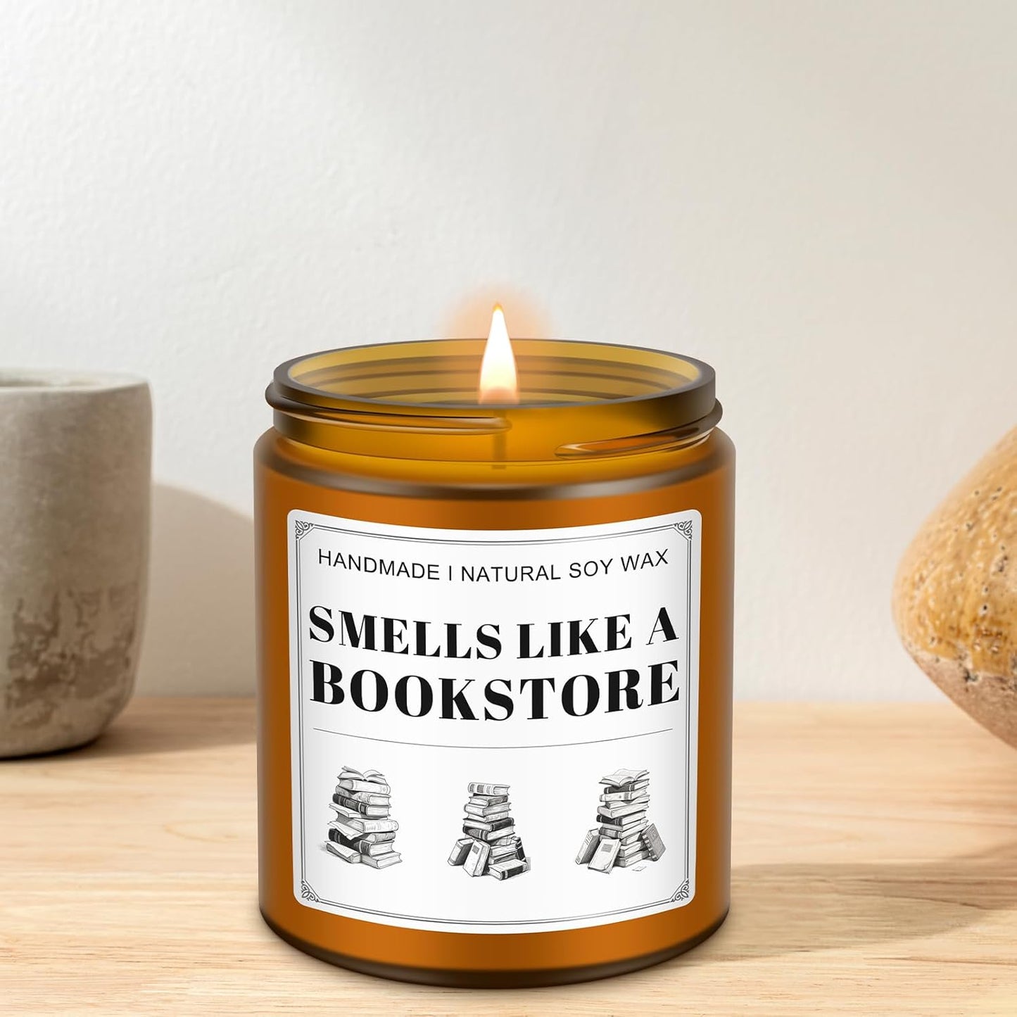 Book Lovers Candle Gifts, Funny Gift Ideas for Book Lovers, Birthday Bookish Presents for Readers Librarian Bookworms -Old Book Candles (7Oz)