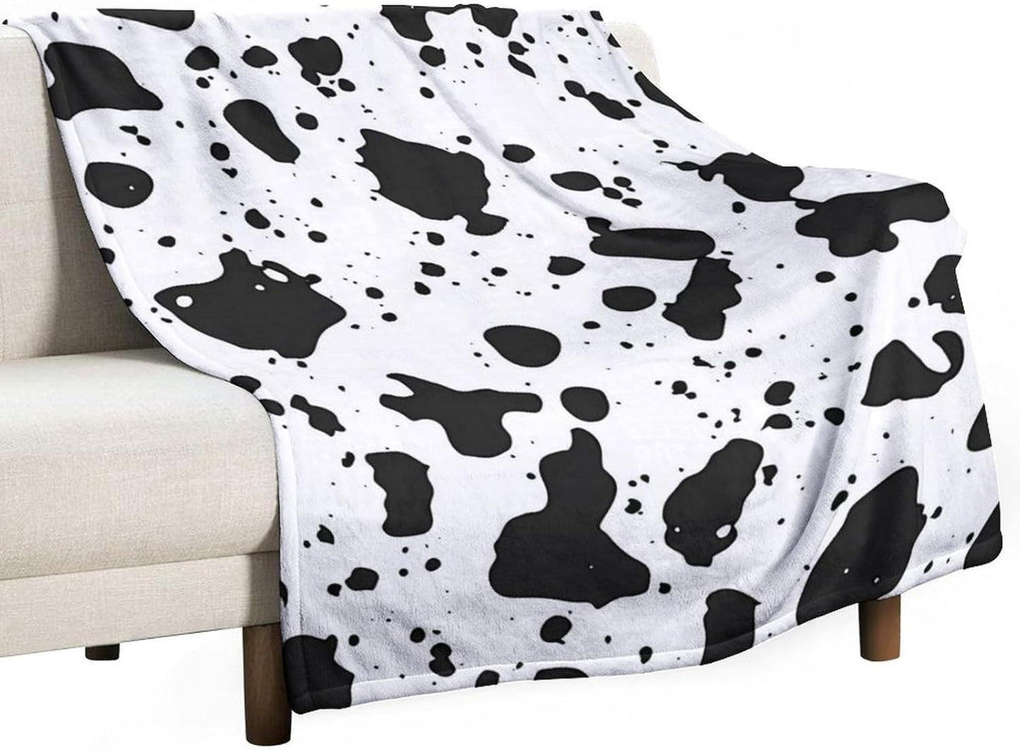 Dalmatian Animal Print Throw Blanket for Couch Bed Plush Cozy Fuzzy Flannel Blanket for All Season 40"x50"