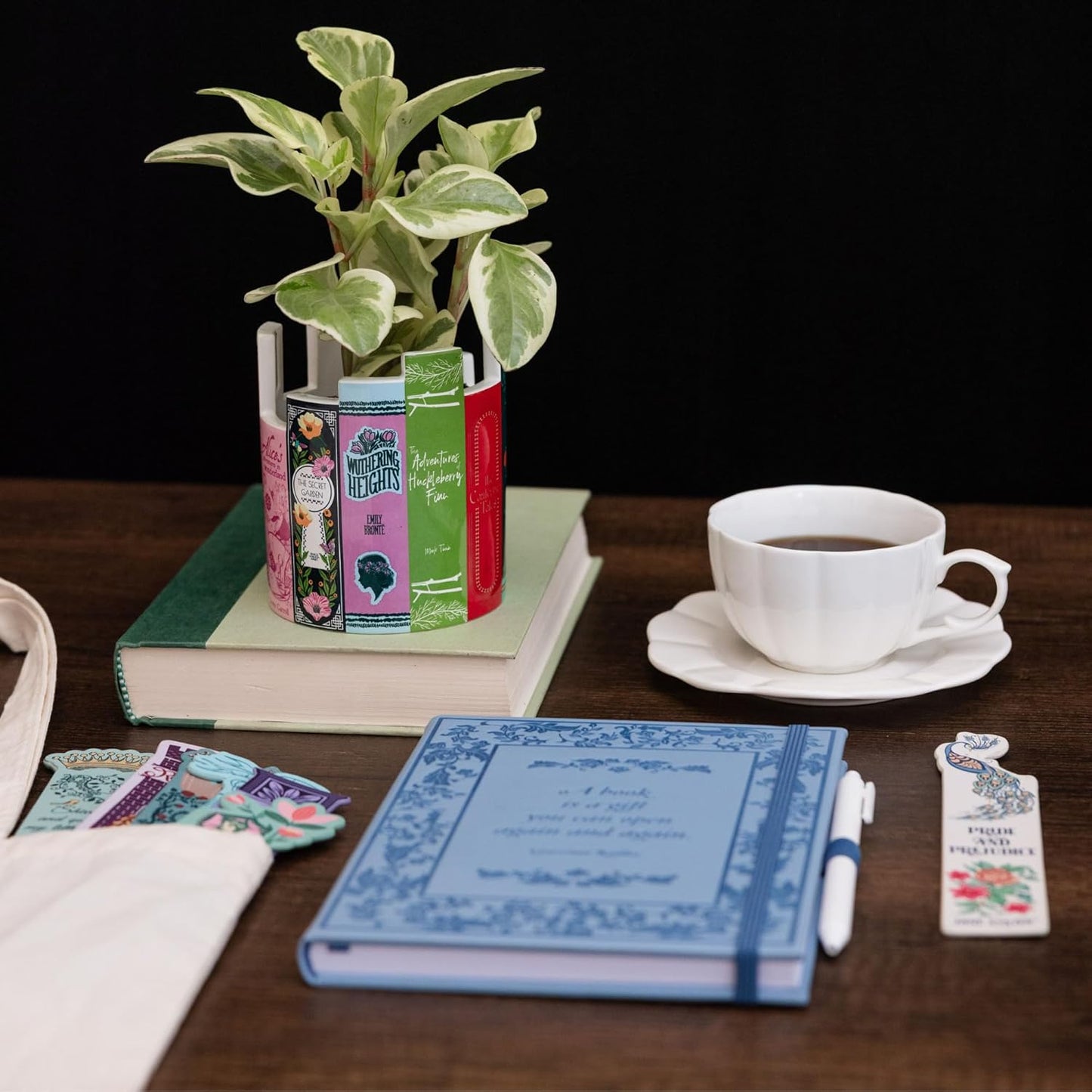 Steel Mill & Co Reading Journal for Book Lovers, Vegan Leather Notebook with Embossed Cover, Lined Pages & Elastic Pen Loop, A Book is a Gift
