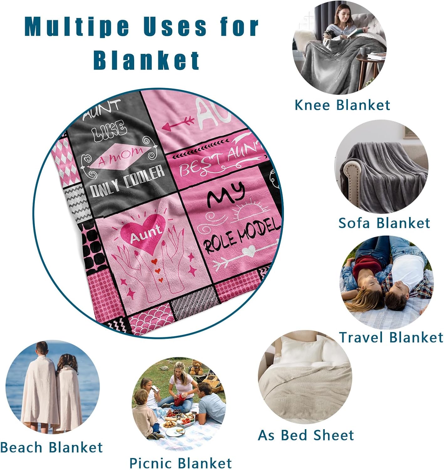 Christmas Aunt Gifts,Aunt Gifts,Gifts for Aunts from Niece Nephew,Auntie Birthday Gifts,Auntie Gift Ideas,Best Aunts Ever,Gift for Aunt Birthday Christmas Mothers Day Blanket 50"x60"