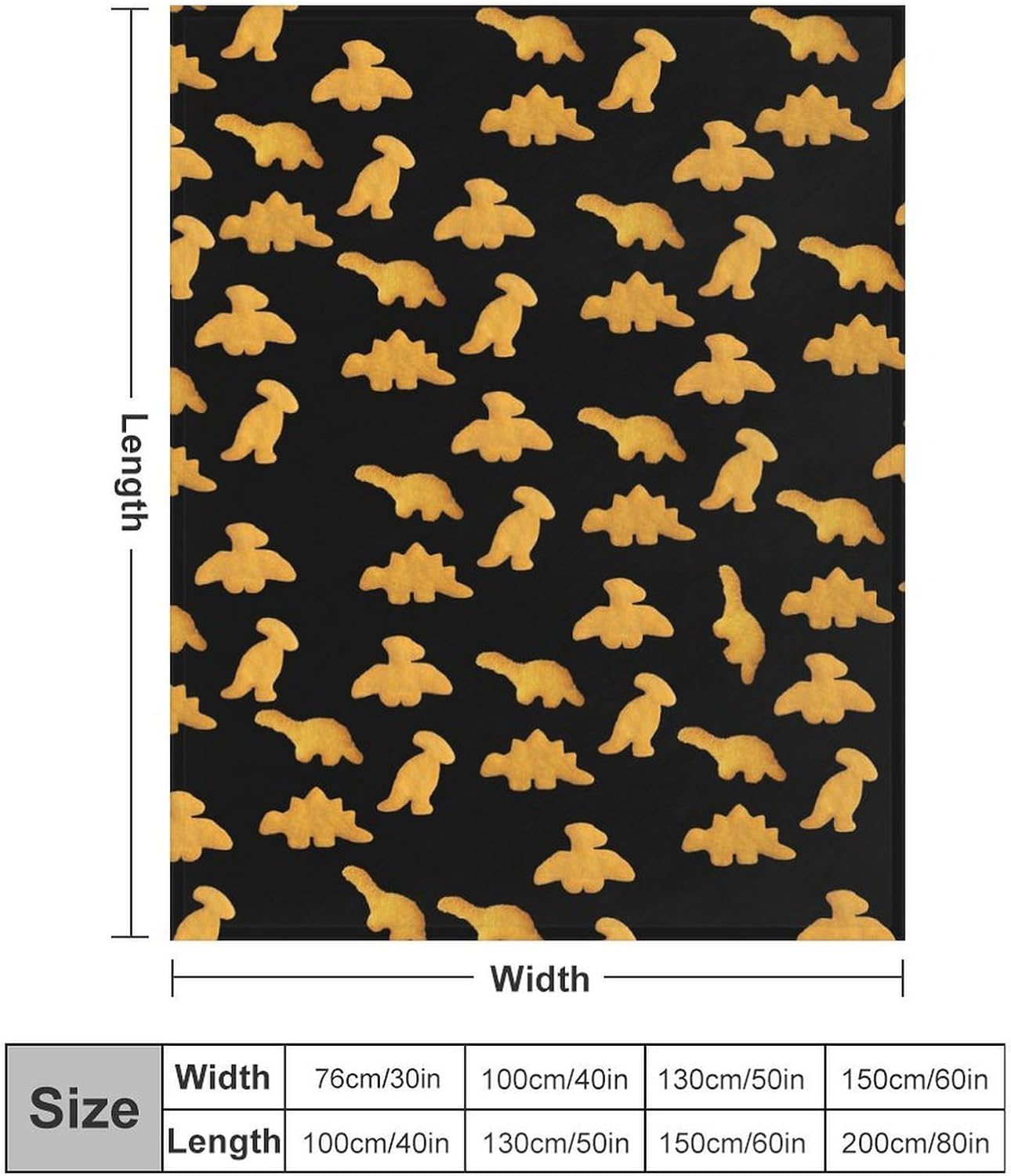 Cute Dinosaur Chicken Nuggets Pattern Blanket Flannel Throw Blankets Warm Plush Blanket for Home Office Couch Bed Sofa 40"x50"