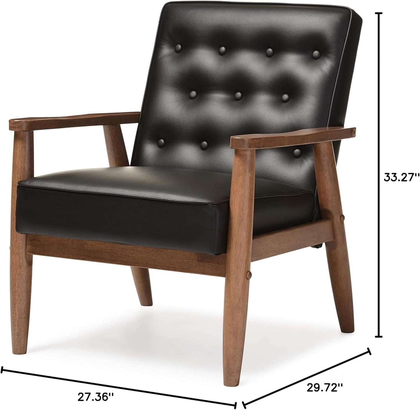 Baxton Studio BBT8013-Black Chair armchairs,Wood, Black