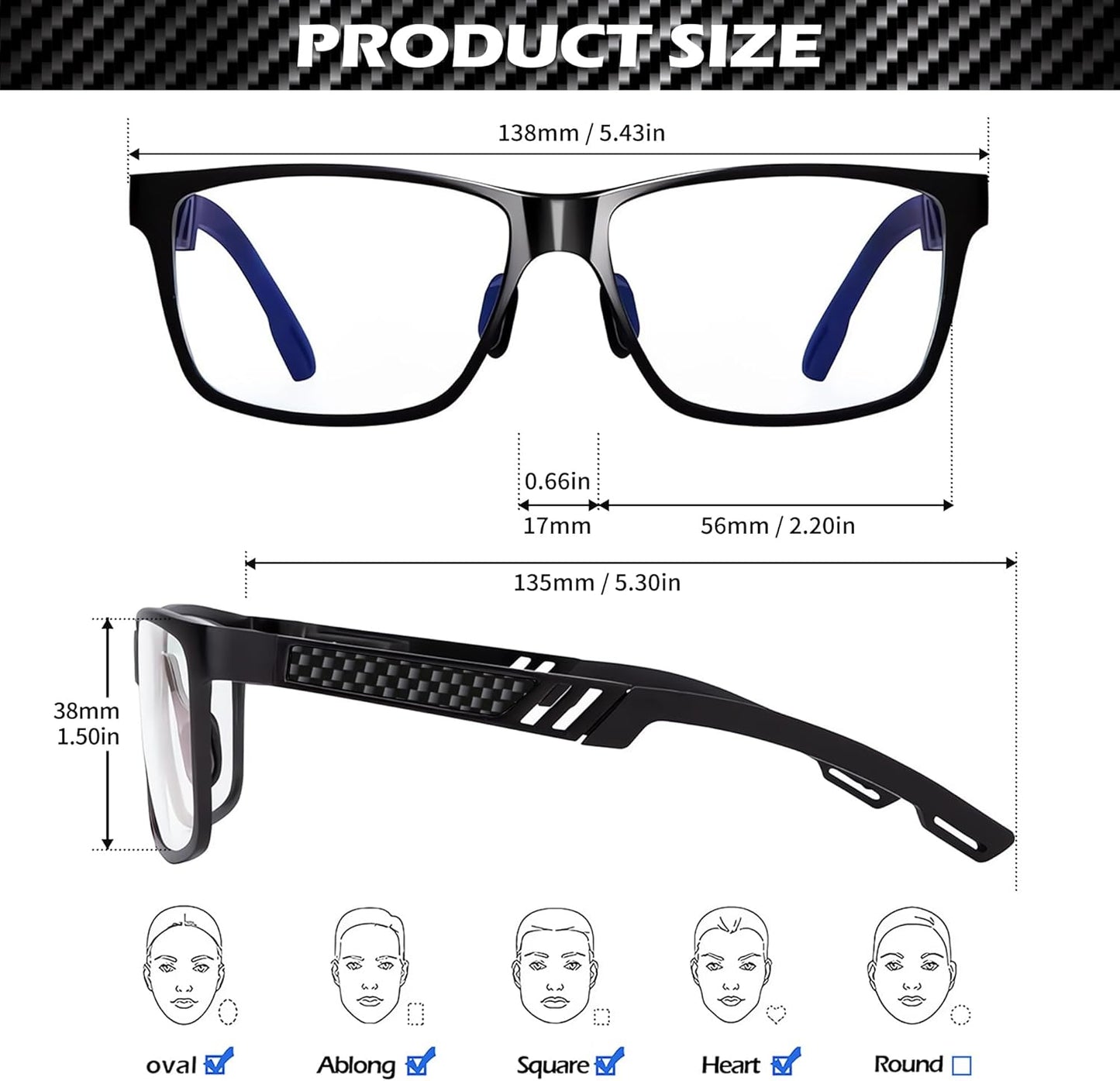 ANYLUV Blue Light Blocking Glasses Men Computer Gaming Glasses Lightweight Al-Mg Metal Anti Eyestrain Eye Protection