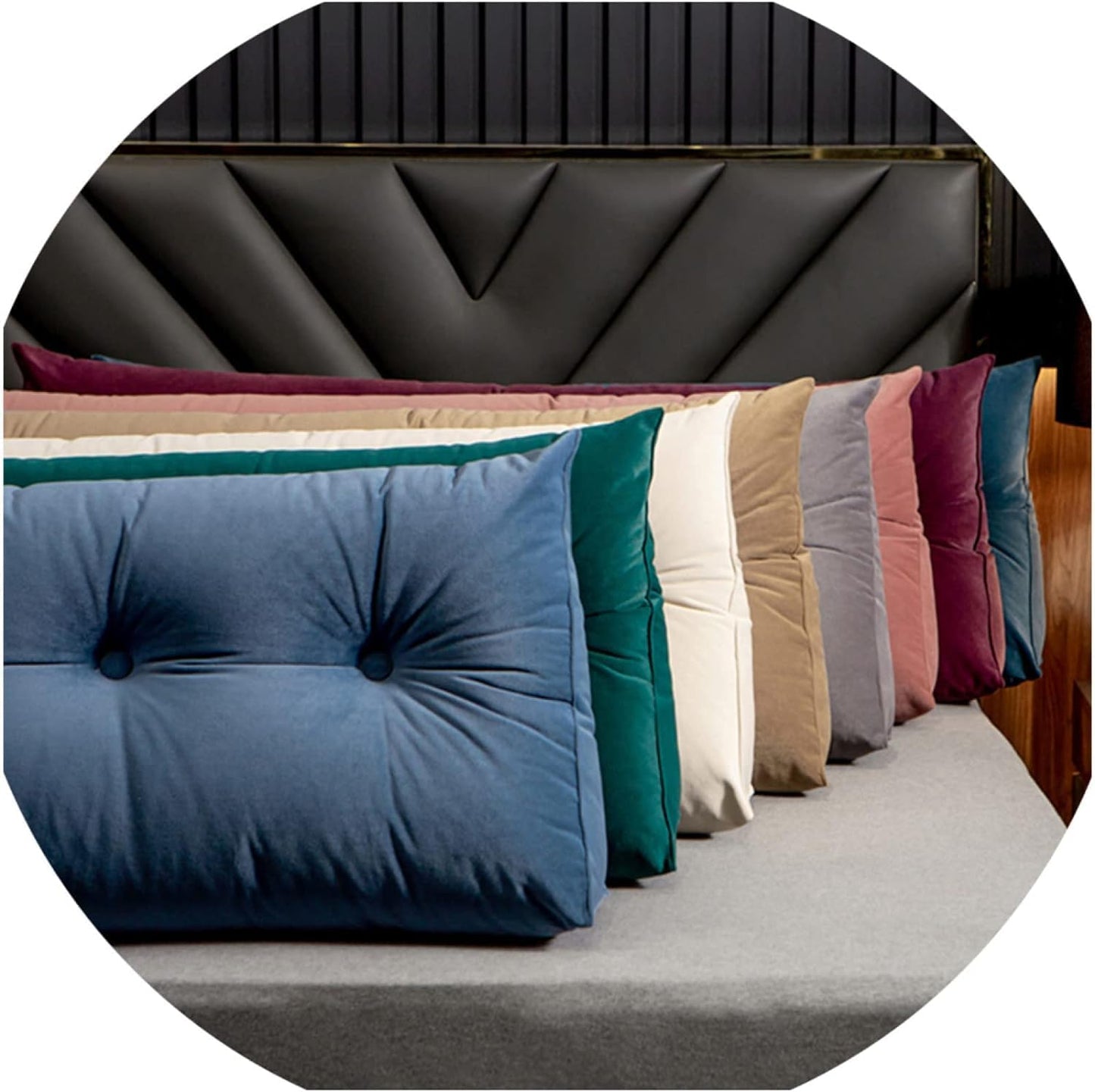 Triangular Reading Pillows Wedge Bed Backrest Back Cushion Solid Color Back Cushion Waist Support Tatami Cozy Bed Pillow Removable Washable(Size:180x50x20cm,Color:C)
